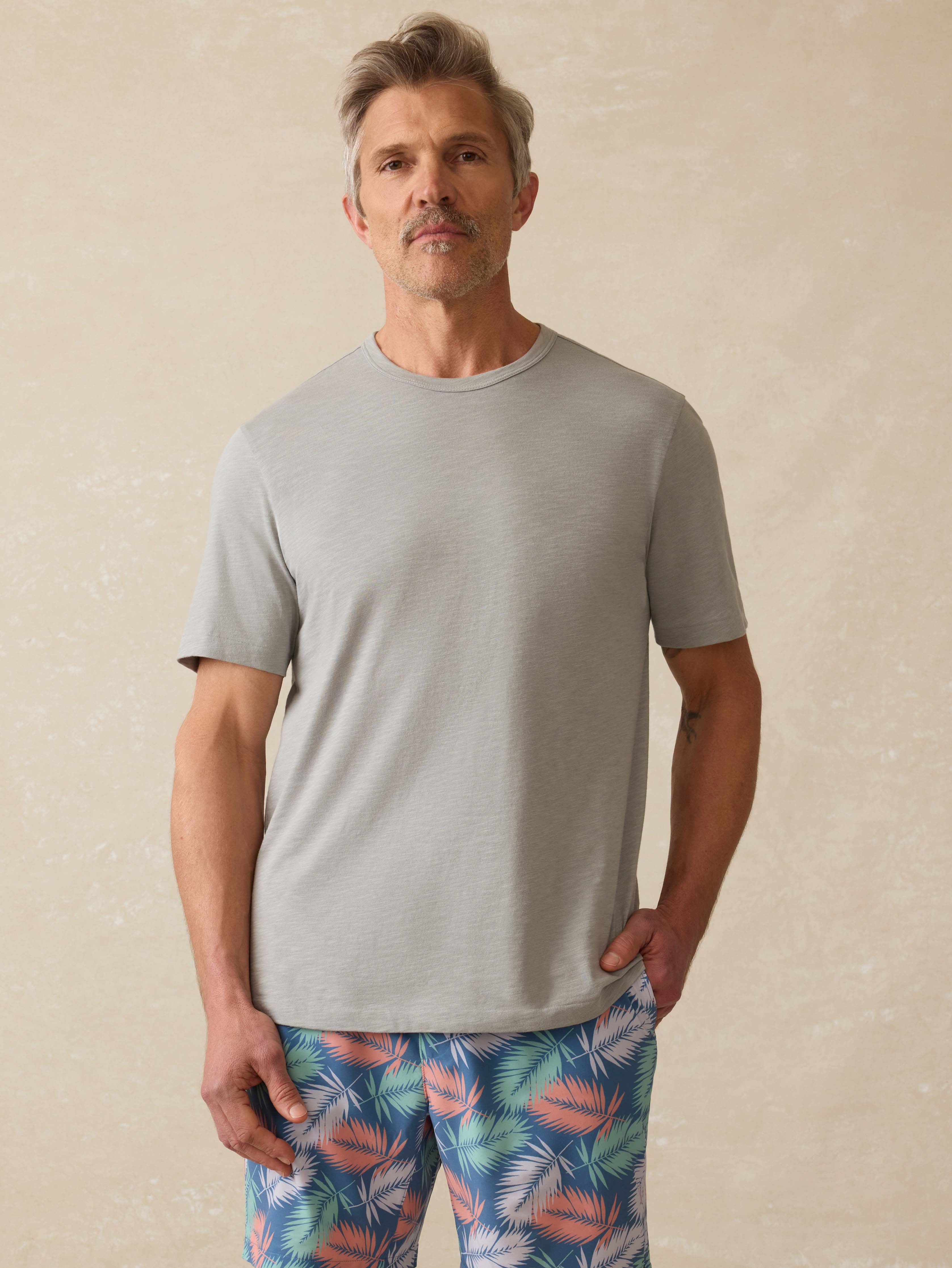 Sunwashed Regenerative Tee - Lakeshore Grey | Faherty Brand