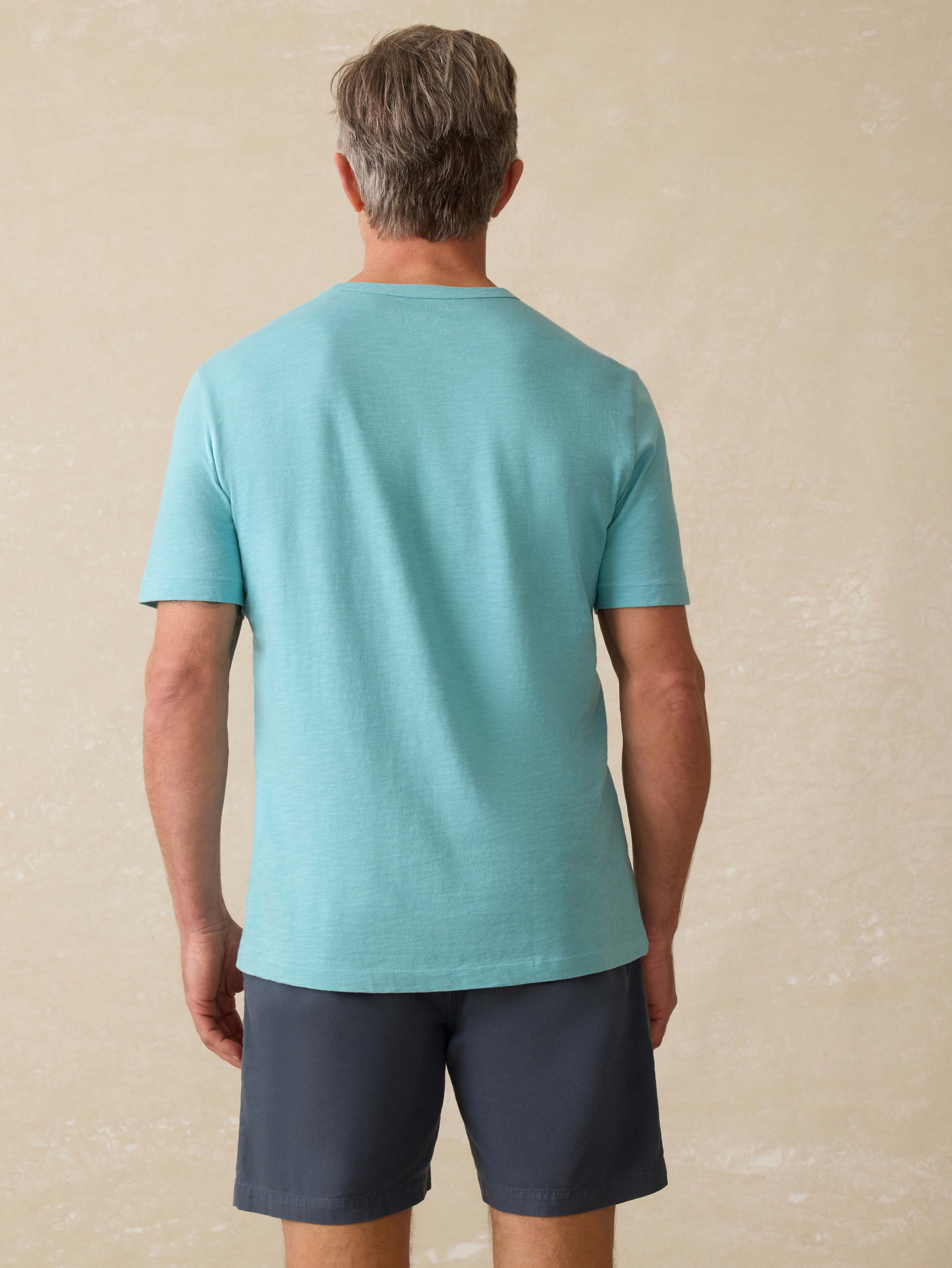 Sunwashed Regenerative Tee - Teal Sea | Faherty Brand