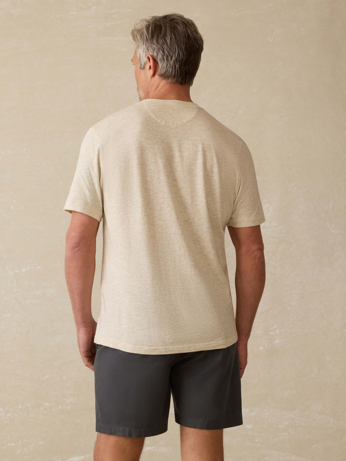  | Short-Sleeve Sunwashed Henley - Island Dune Heather | Faherty Brand, image 4 of 5