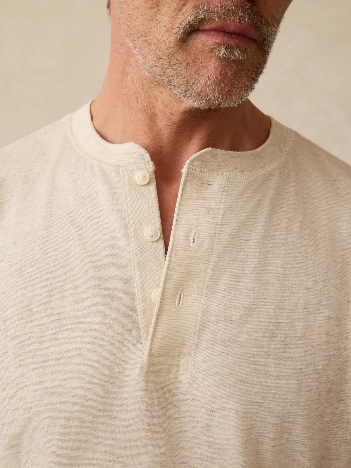  | Short-Sleeve Sunwashed Henley - Island Dune Heather | Faherty Brand, image 2 of 5