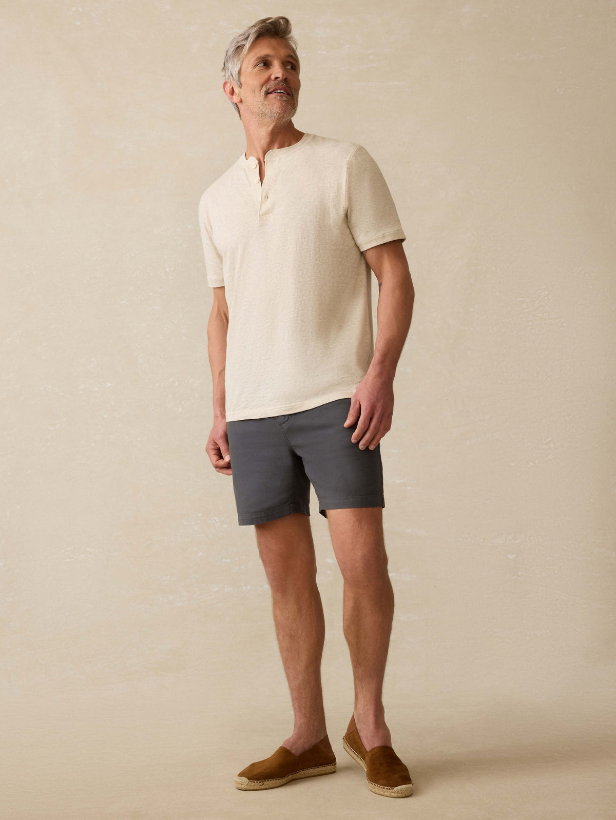  | Short-Sleeve Sunwashed Henley - Island Dune Heather | Faherty Brand, image 3 of 5