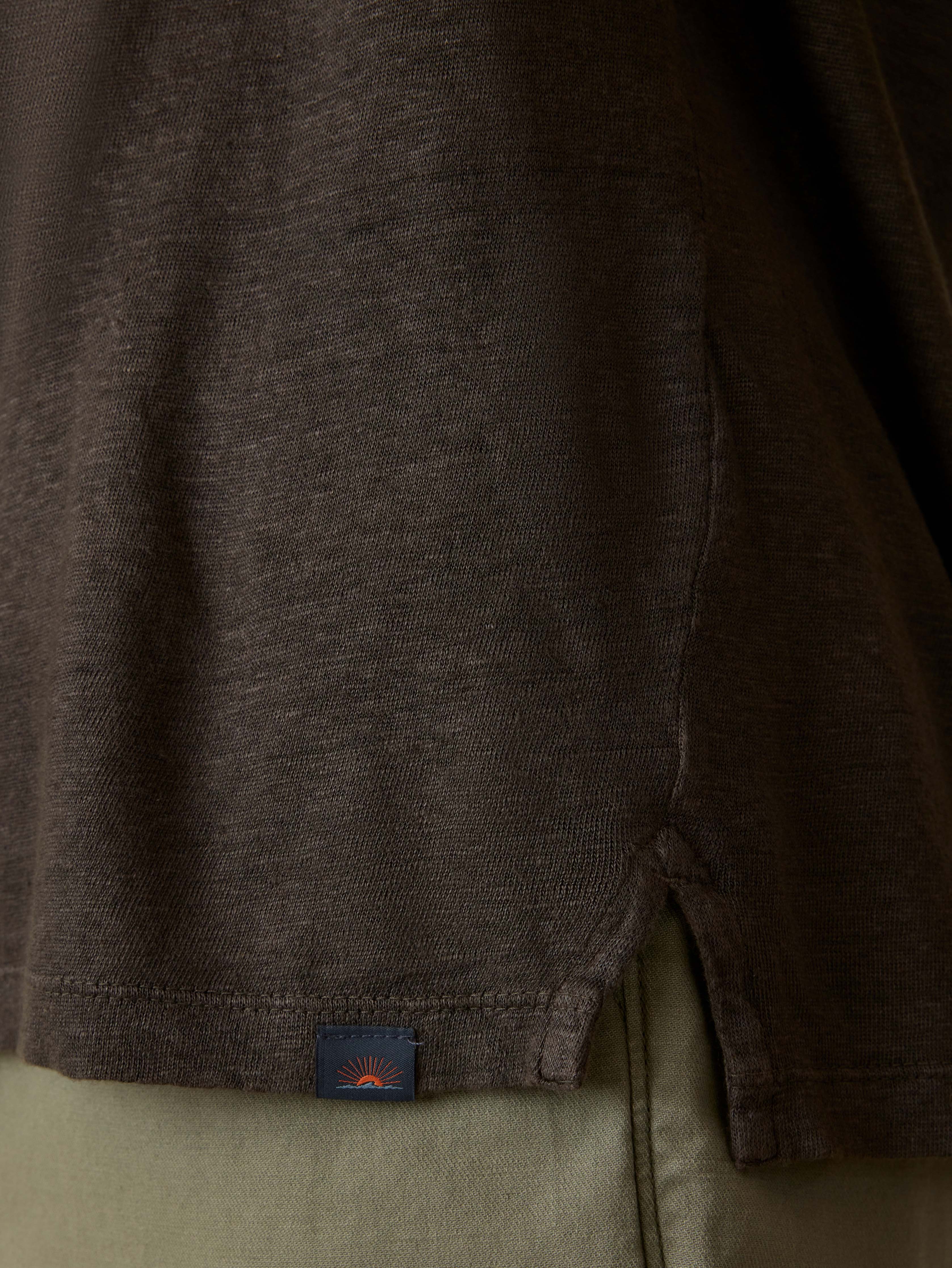 Short-Sleeve Linen Polo - Washed Black | Faherty Brand
