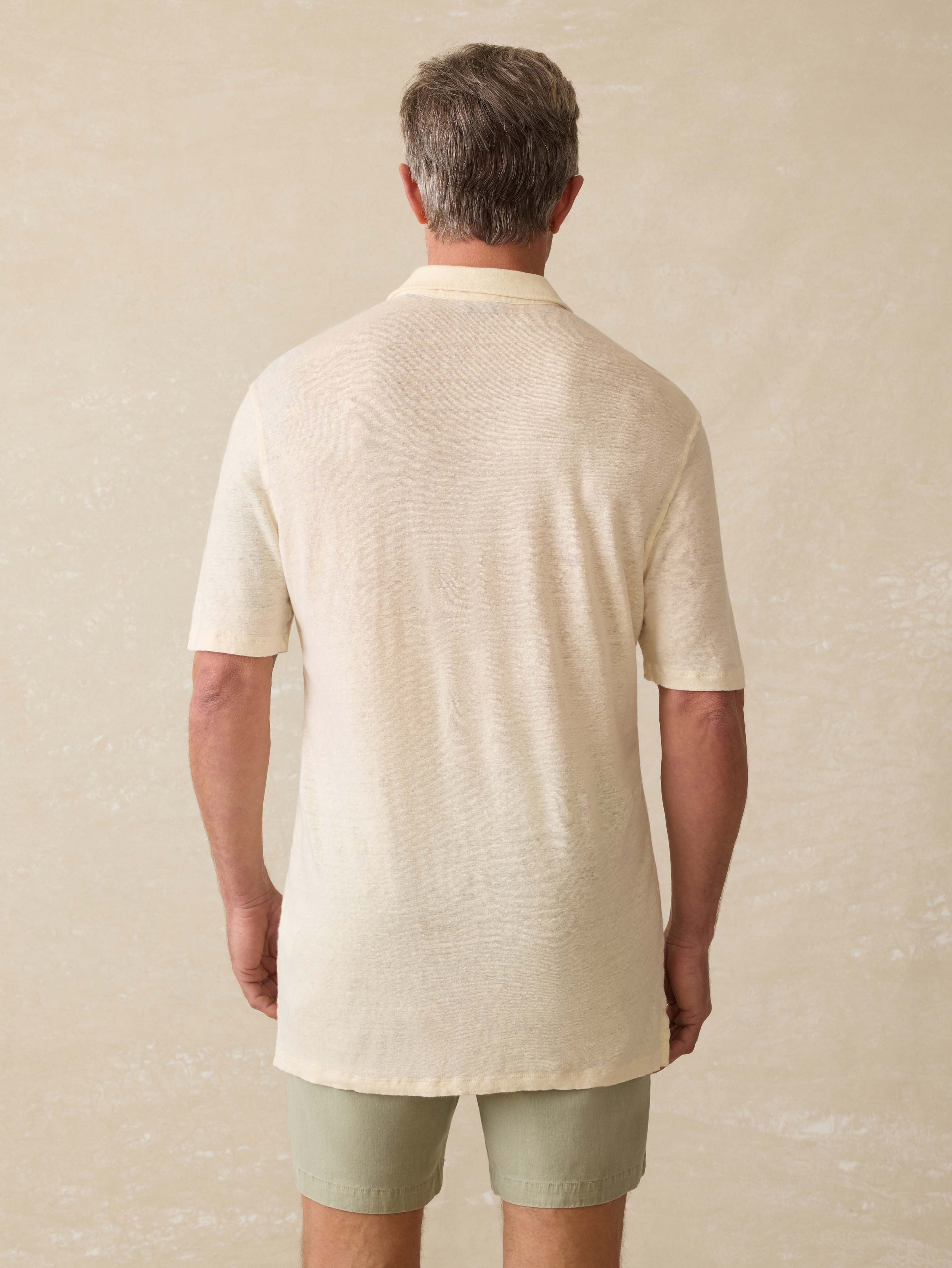 Short-Sleeve Linen Polo - Whitecap | Faherty Brand