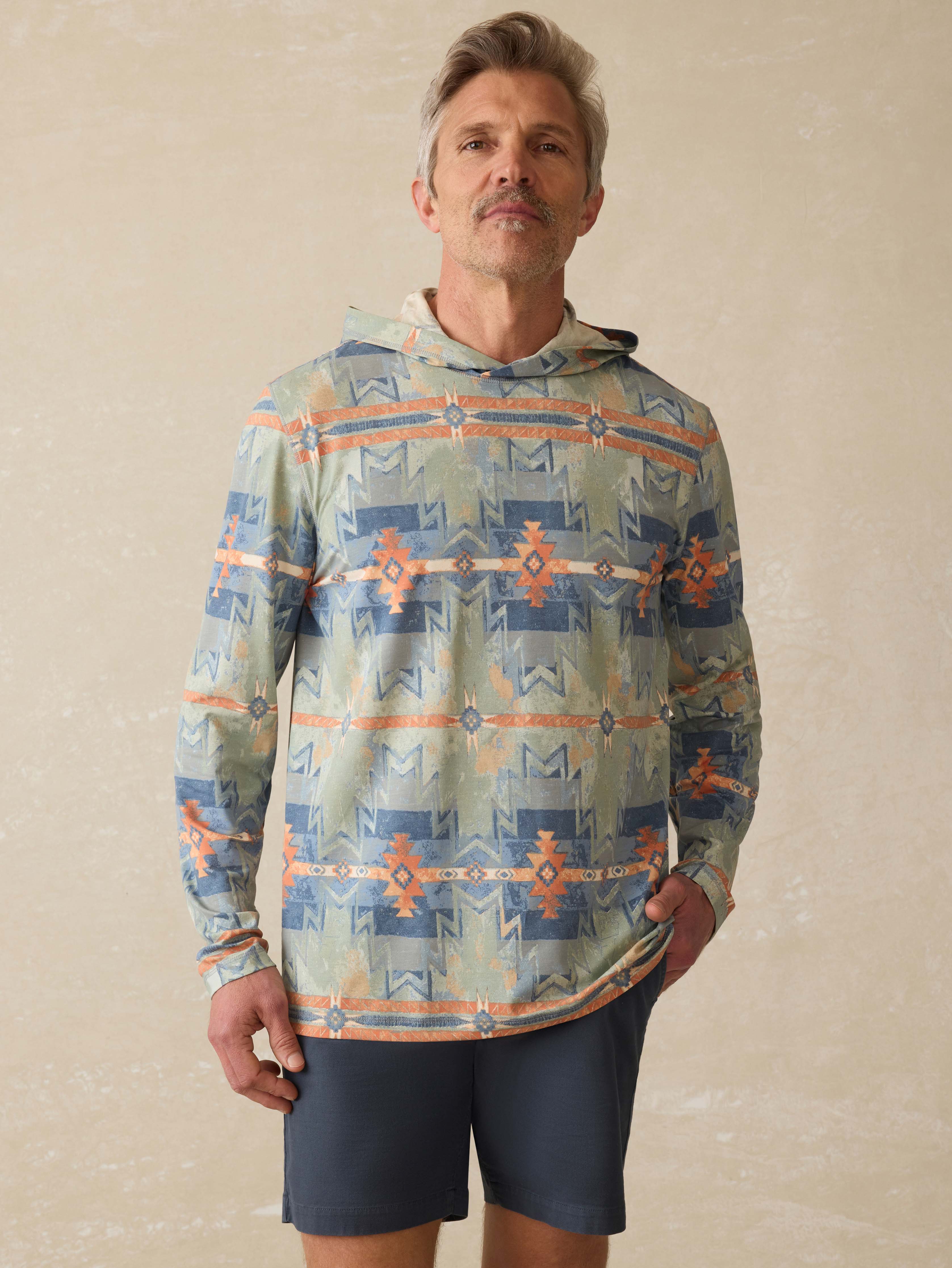Doug Good Feather Shorelite Upf Hoodie - Daybreak Star Nation | Faherty Brand