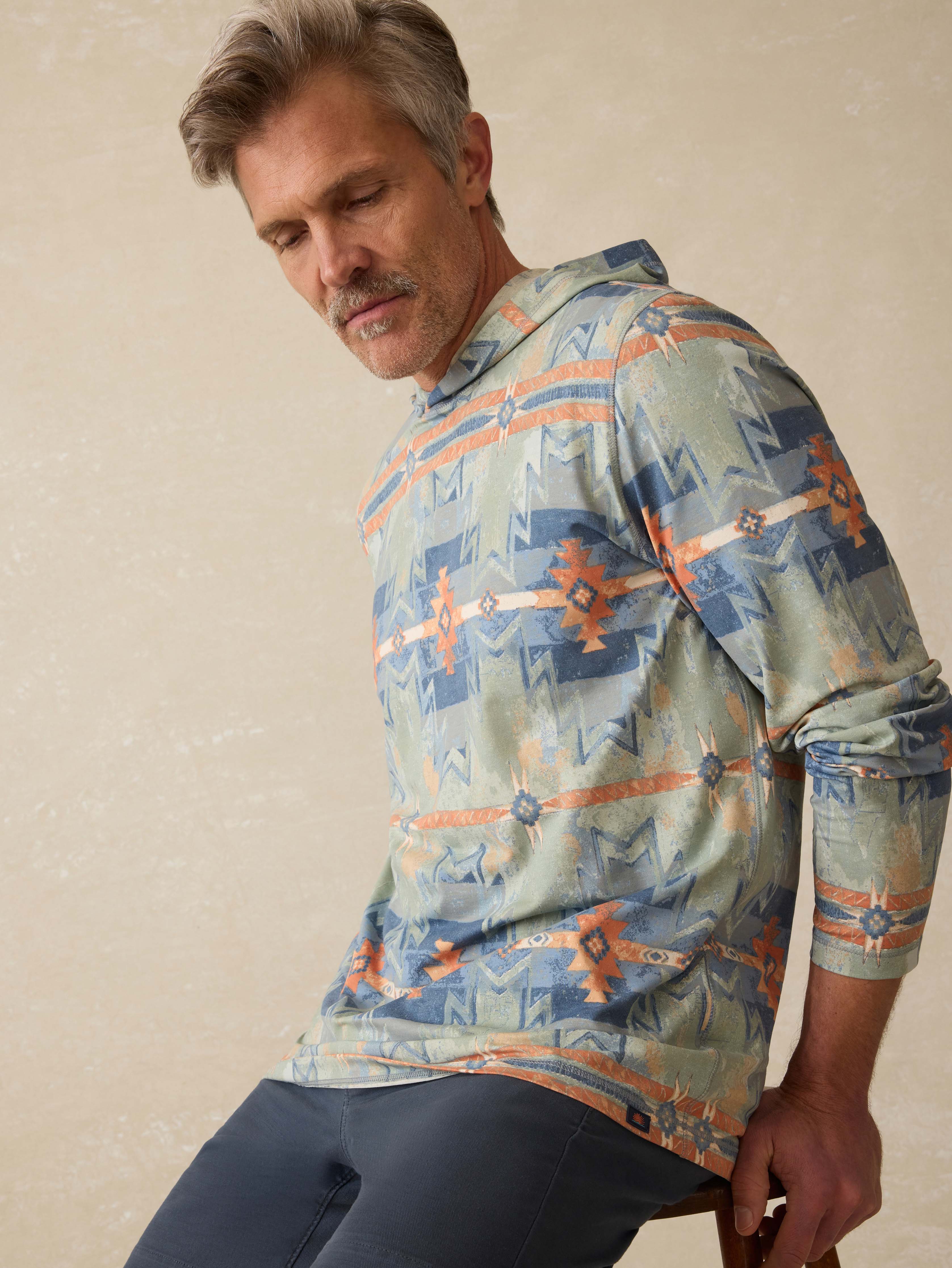 Doug Good Feather Shorelite Upf Hoodie - Daybreak Star Nation | Faherty Brand