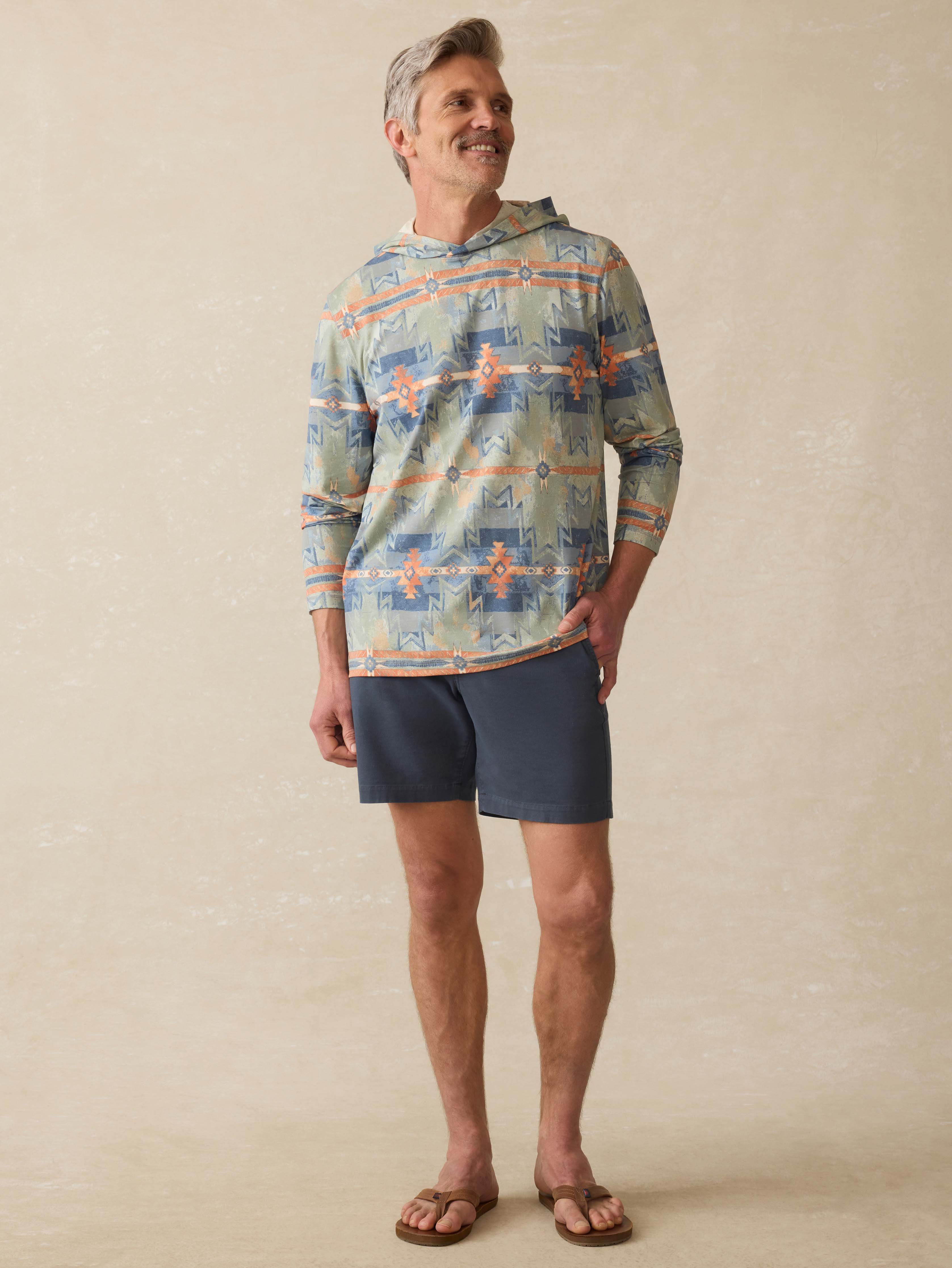 Doug Good Feather Shorelite Upf Hoodie - Daybreak Star Nation | Faherty Brand