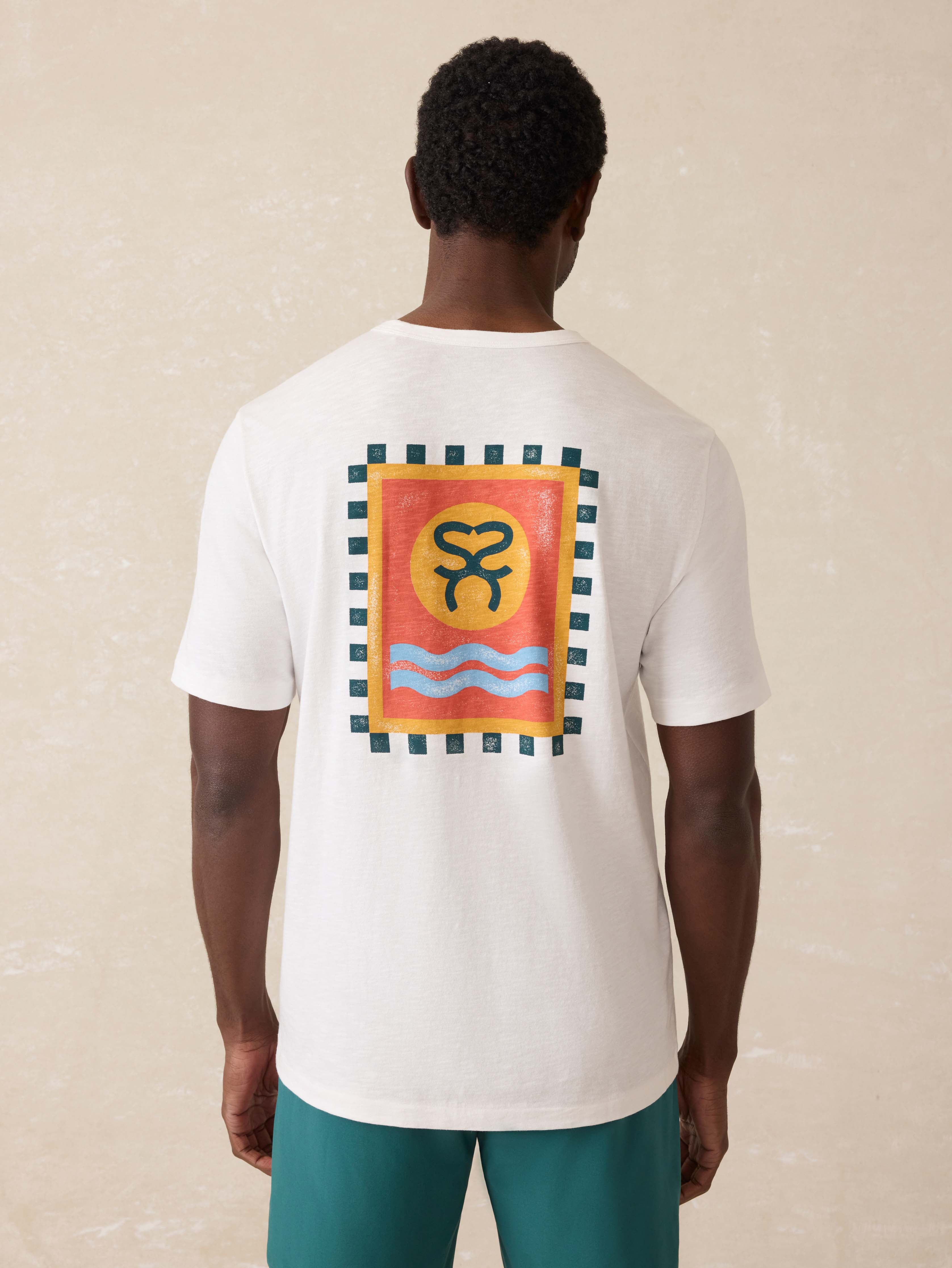 Ghana Short-Sleeve Flag Graphic Tee - White | Faherty Brand