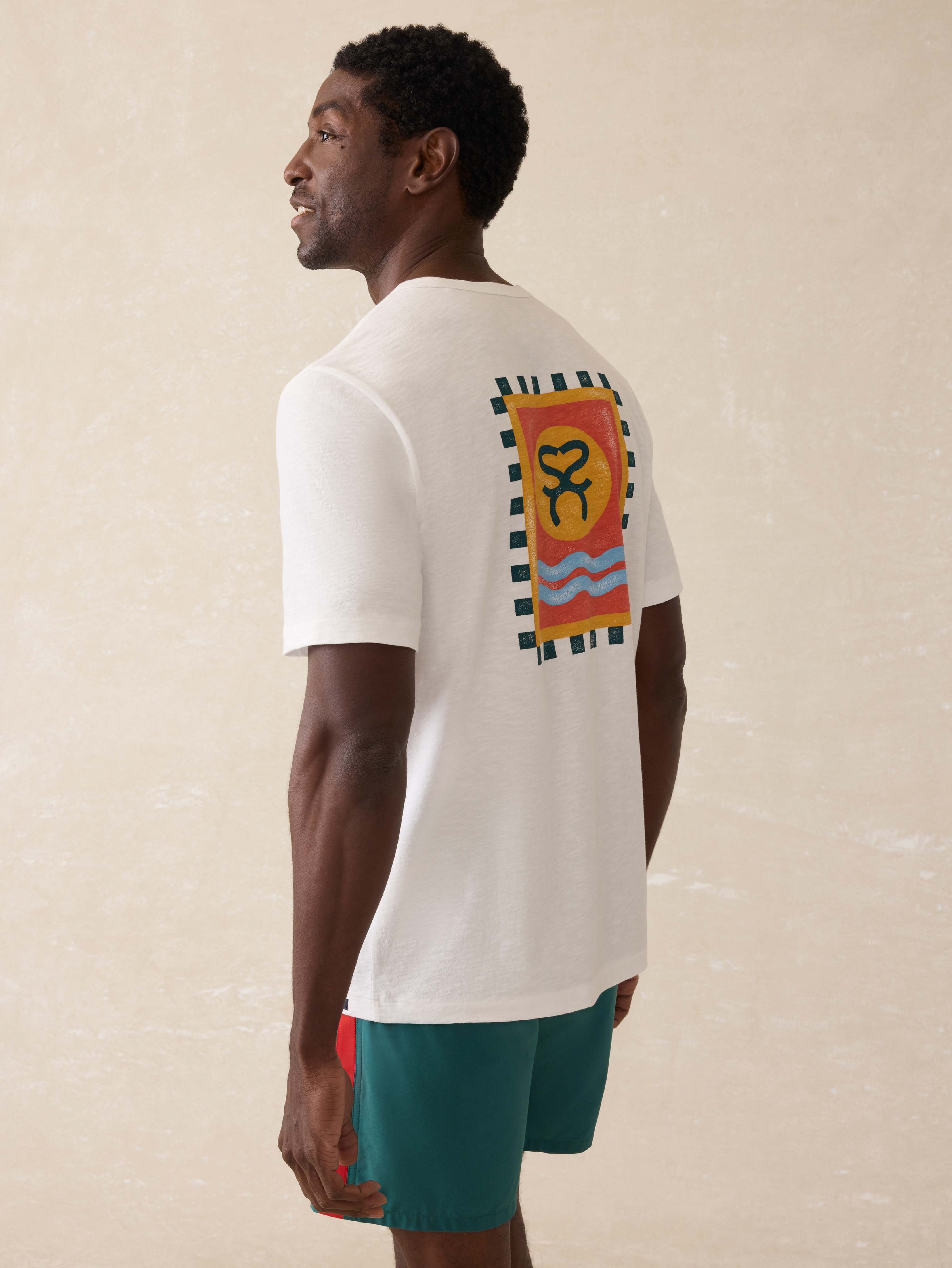 Ghana Short-Sleeve Flag Graphic Tee - White | Faherty Brand