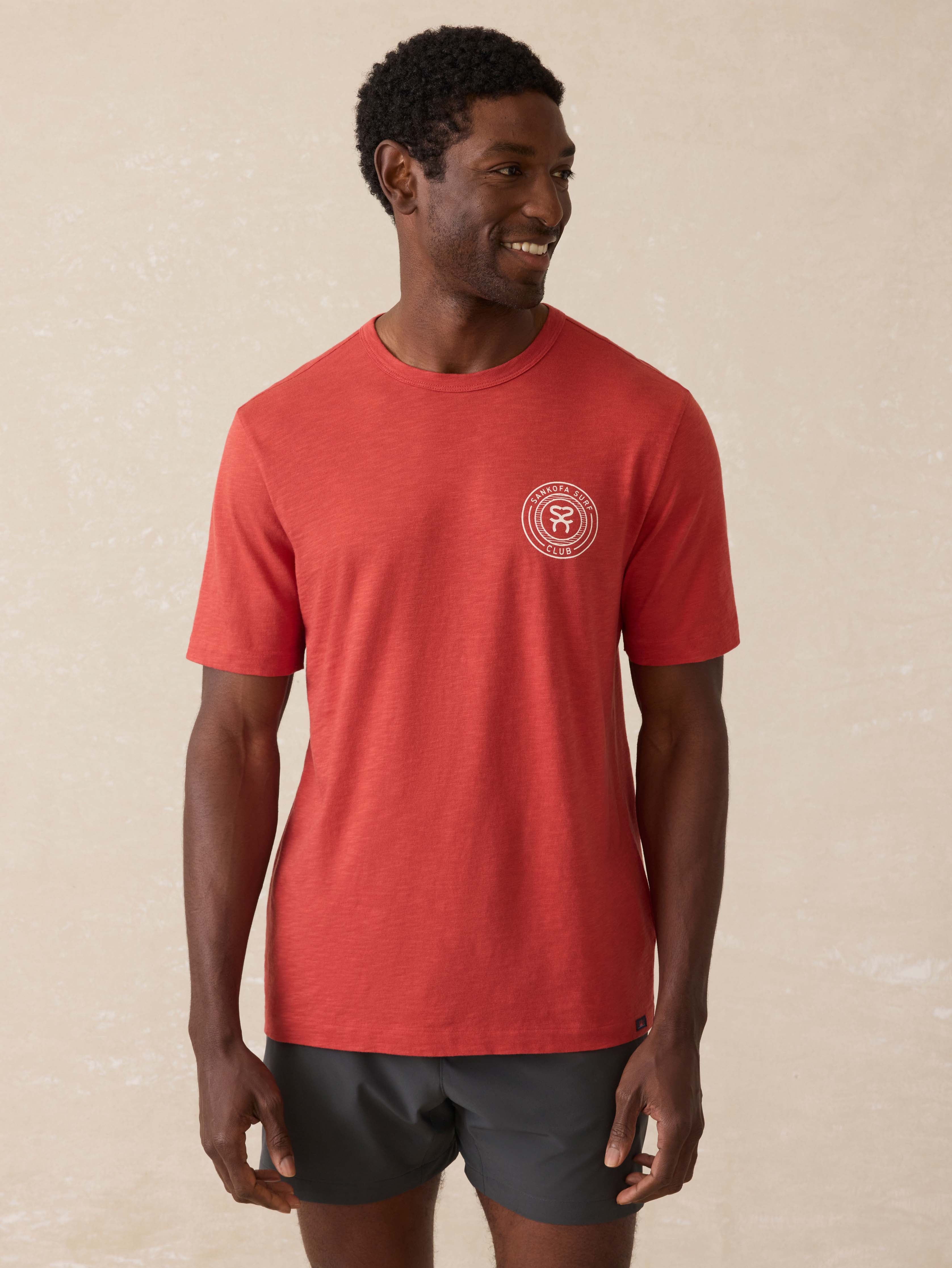 Ghana Short-Sleeve Logo Graphic Tee - Cavern Clay | Faherty Brand