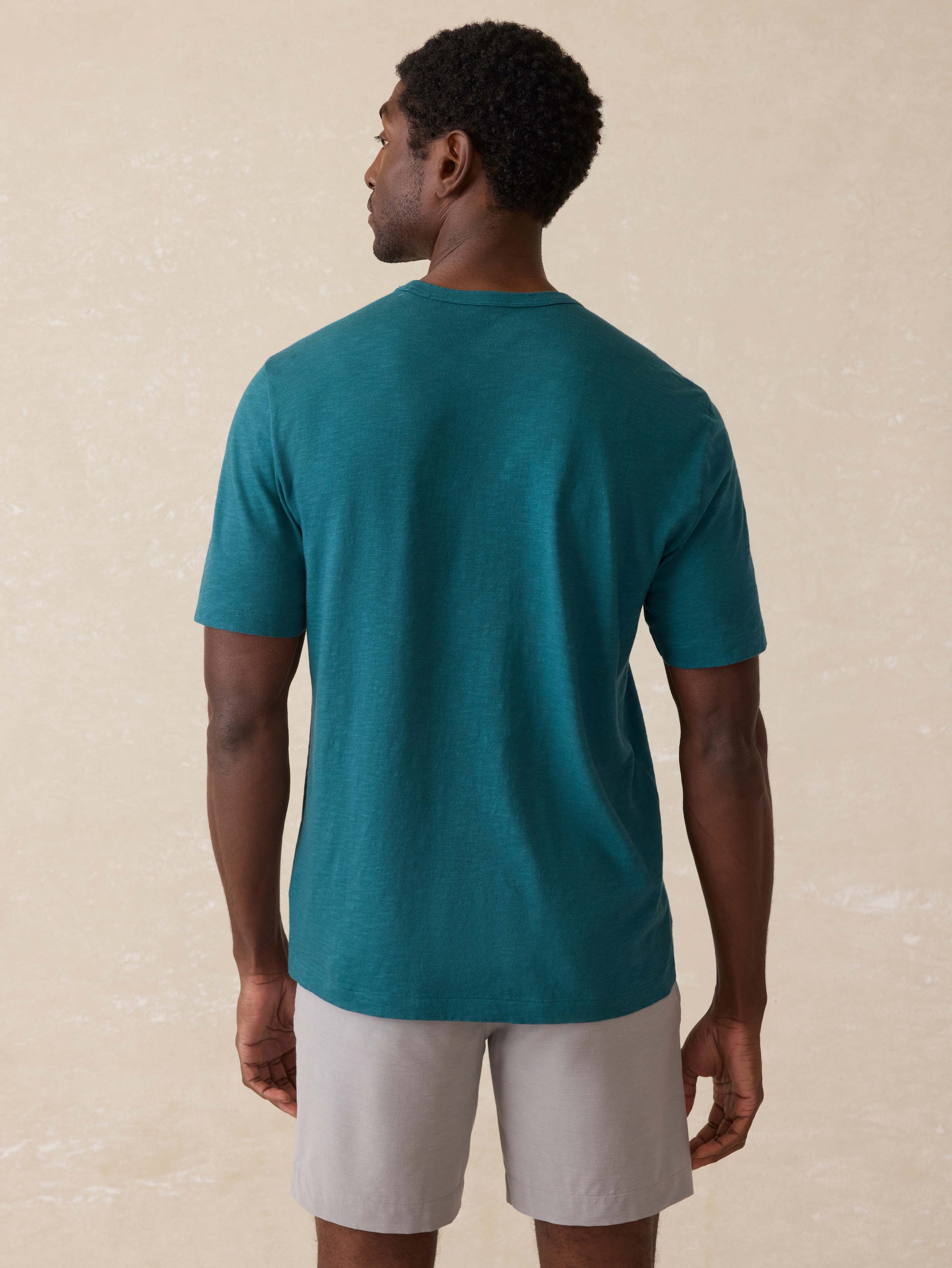 Ghana Short-Sleeve Shaping House Graphic Tee - Agonda Green | Faherty Brand