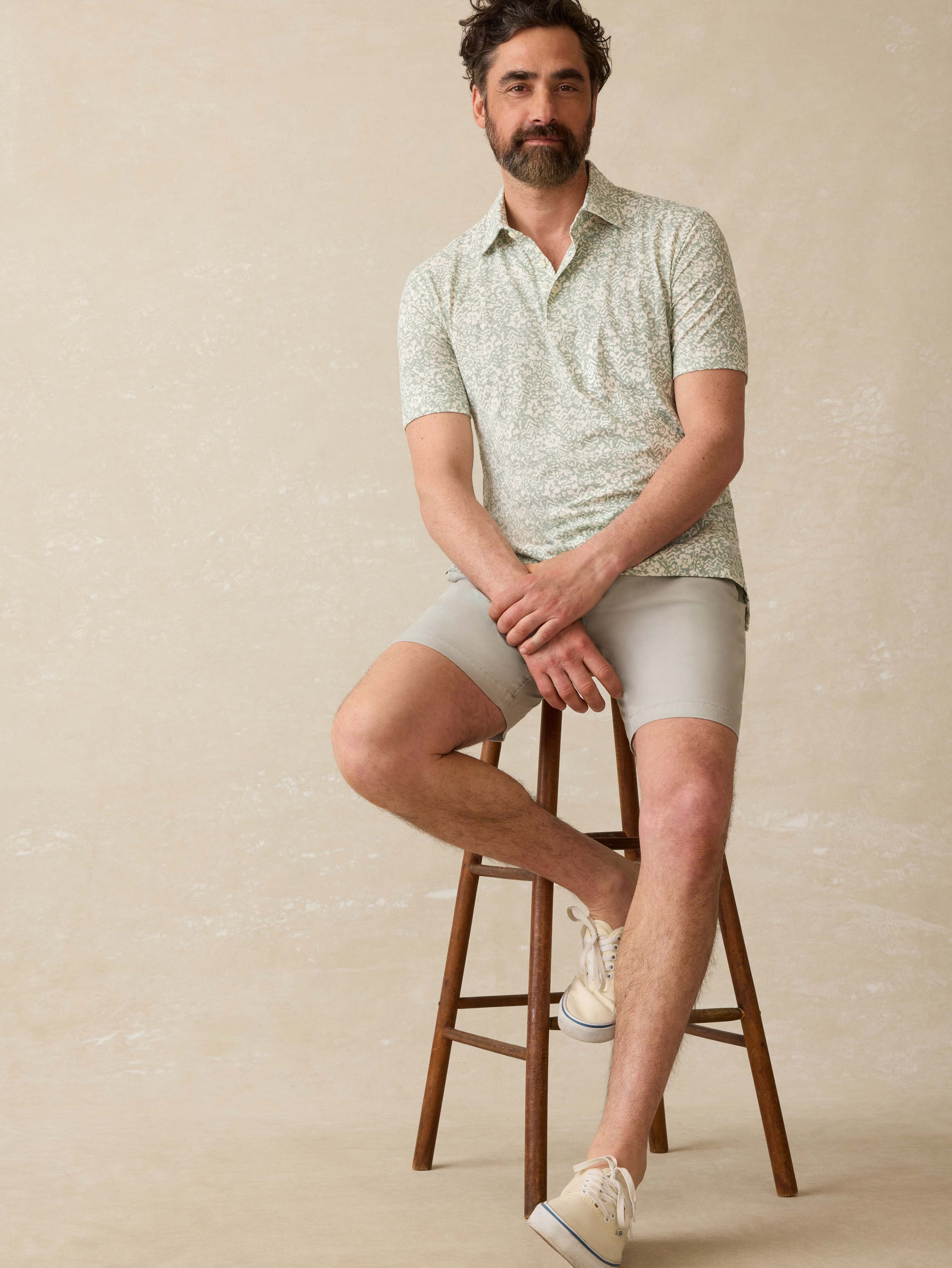 Short-Sleeve Movement™ Pique Polo - Dusty Sage Hilo | Faherty Brand