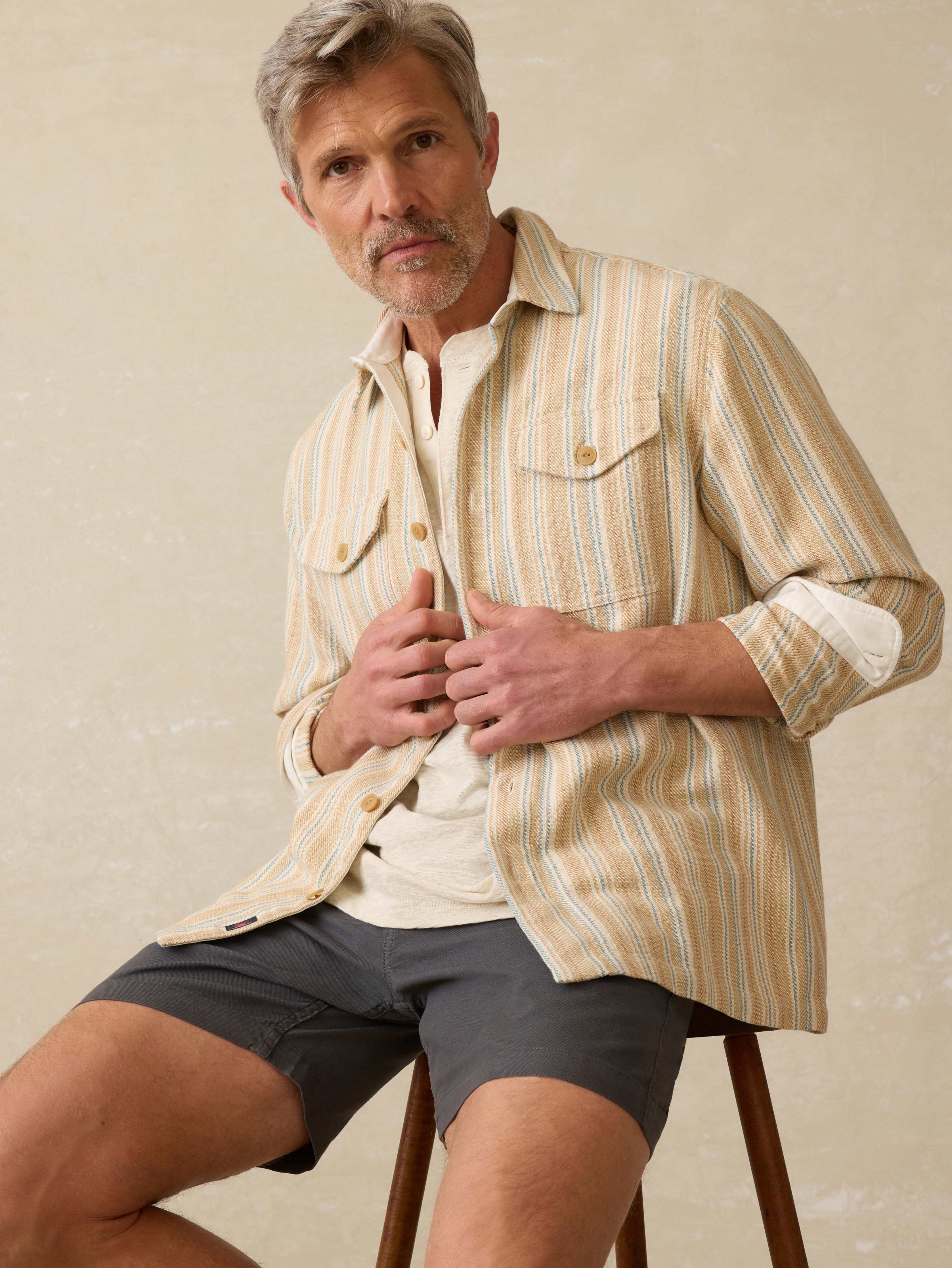 Vista Overshirt - Golden Hour Stripe | Faherty Brand