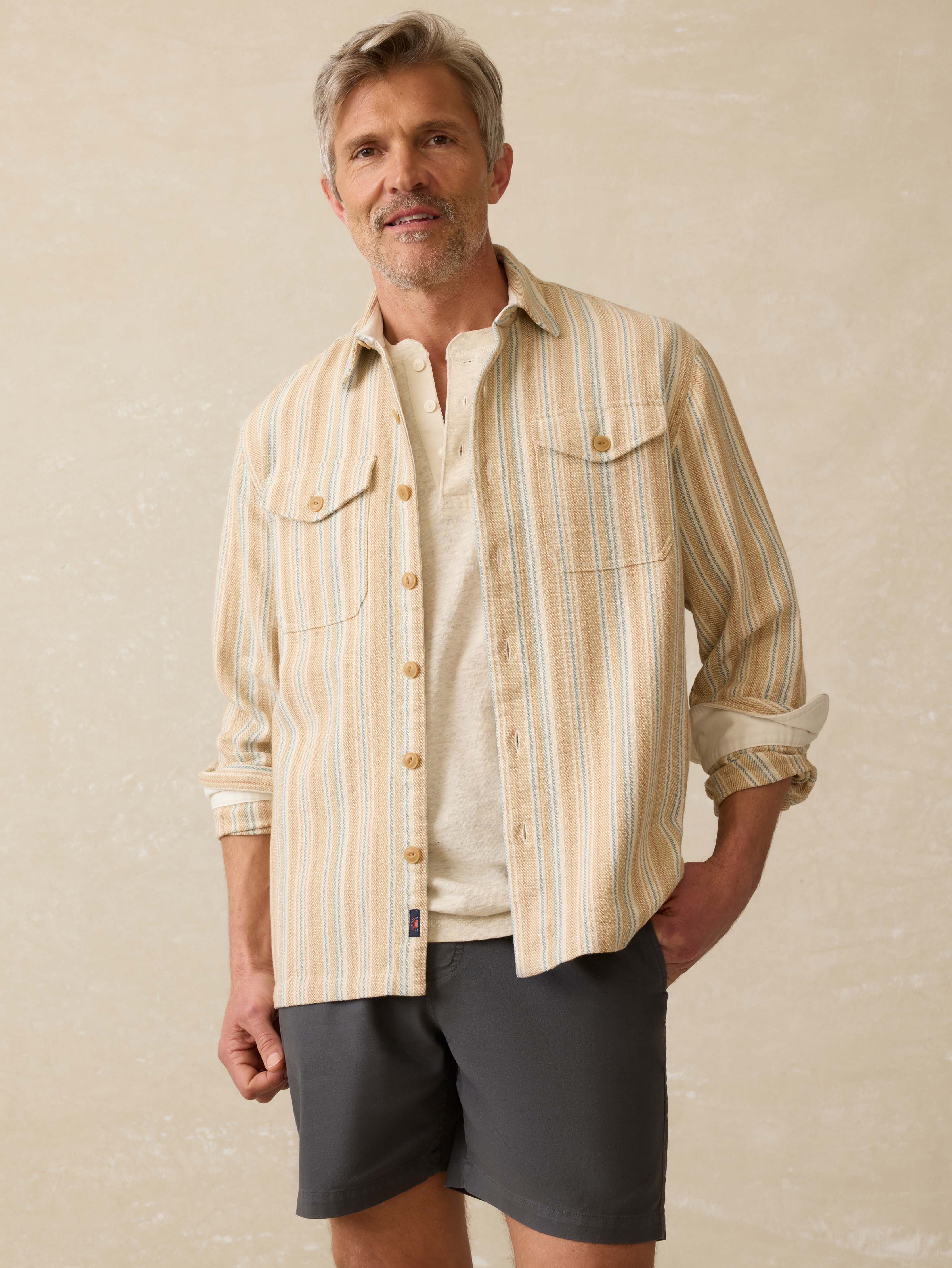 Vista Overshirt - Golden Hour Stripe | Faherty Brand