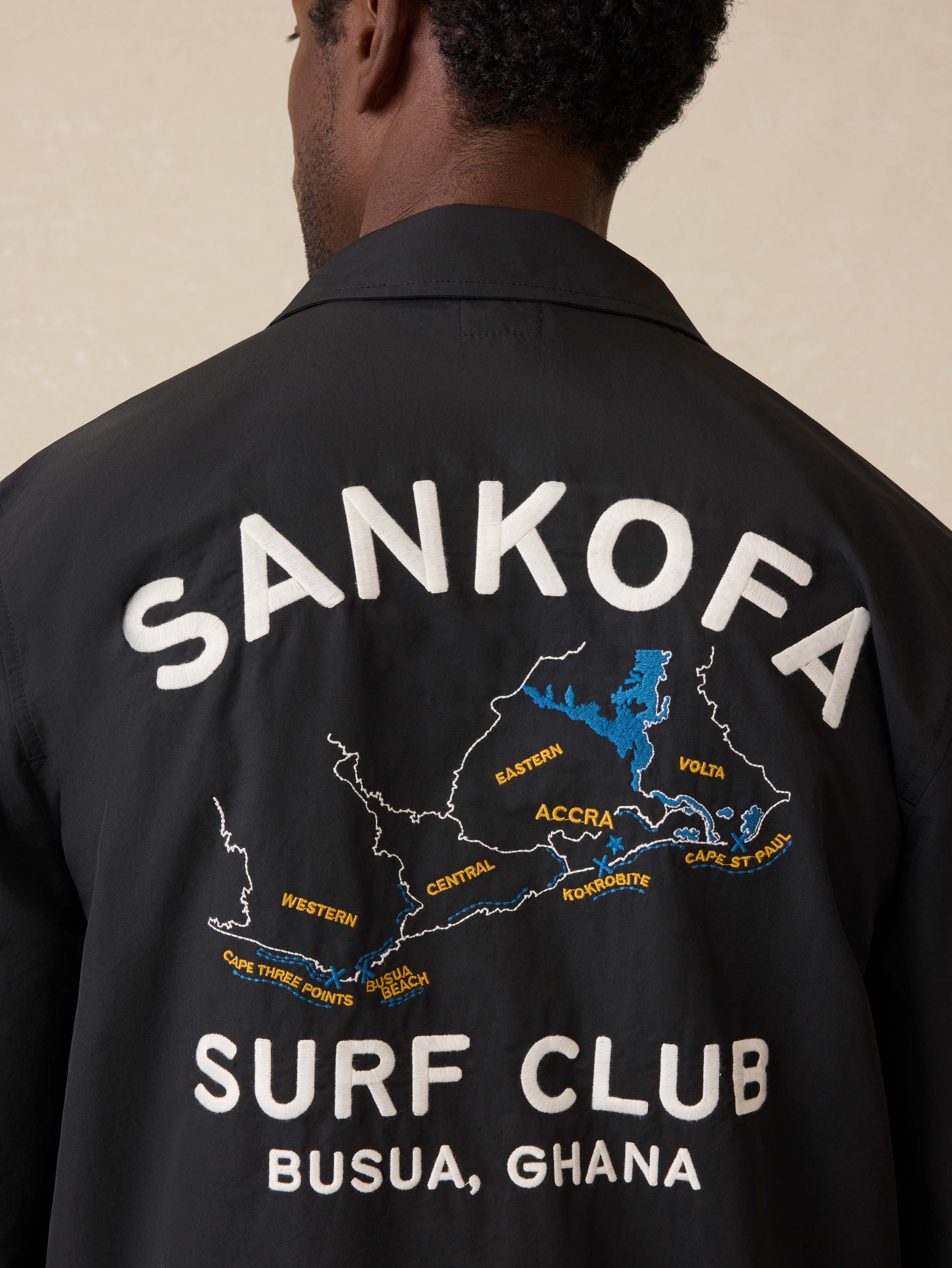 Ghana Coaches Jacket - Black | Faherty Brand
