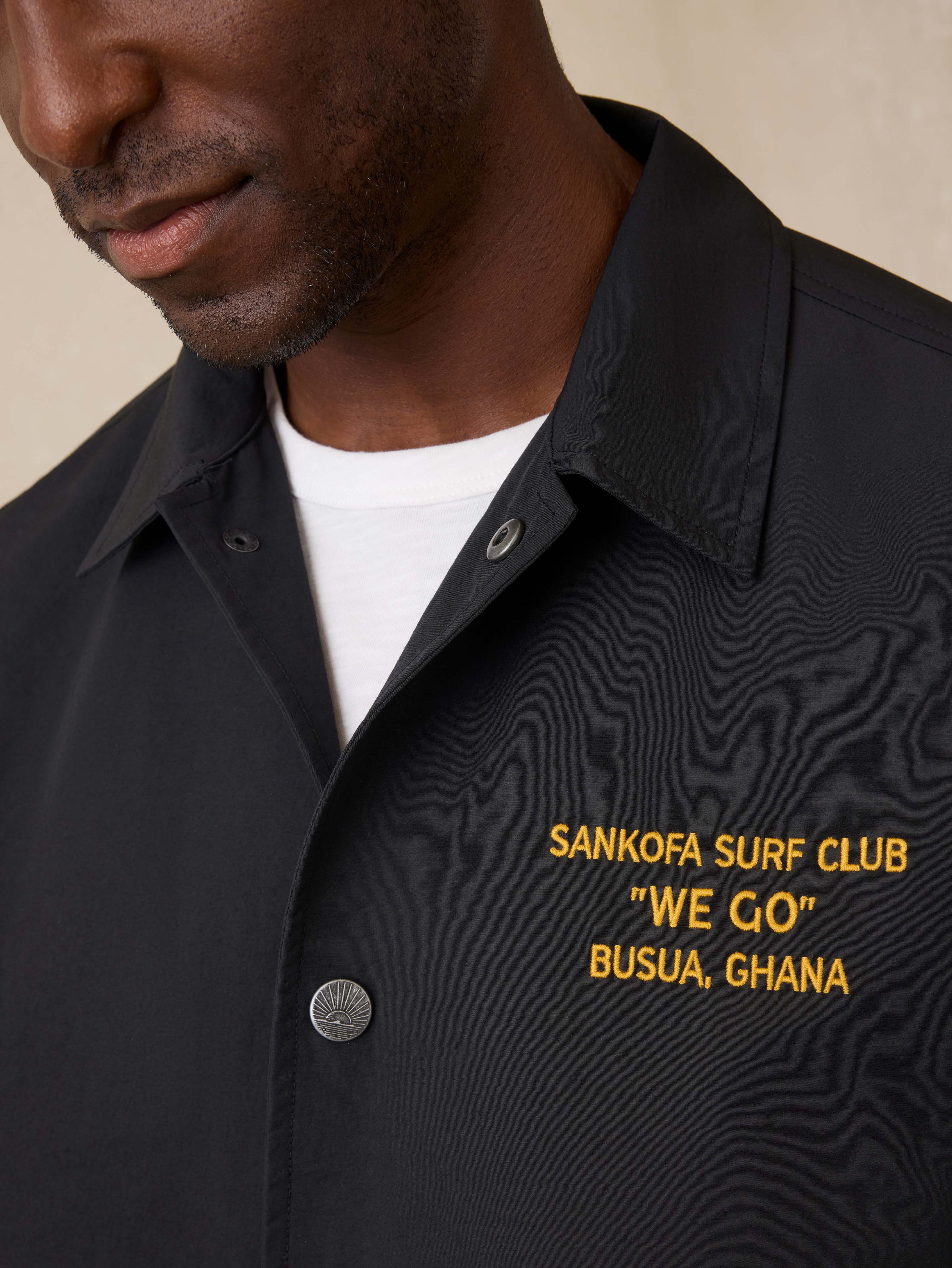 Ghana Coaches Jacket - Black | Faherty Brand
