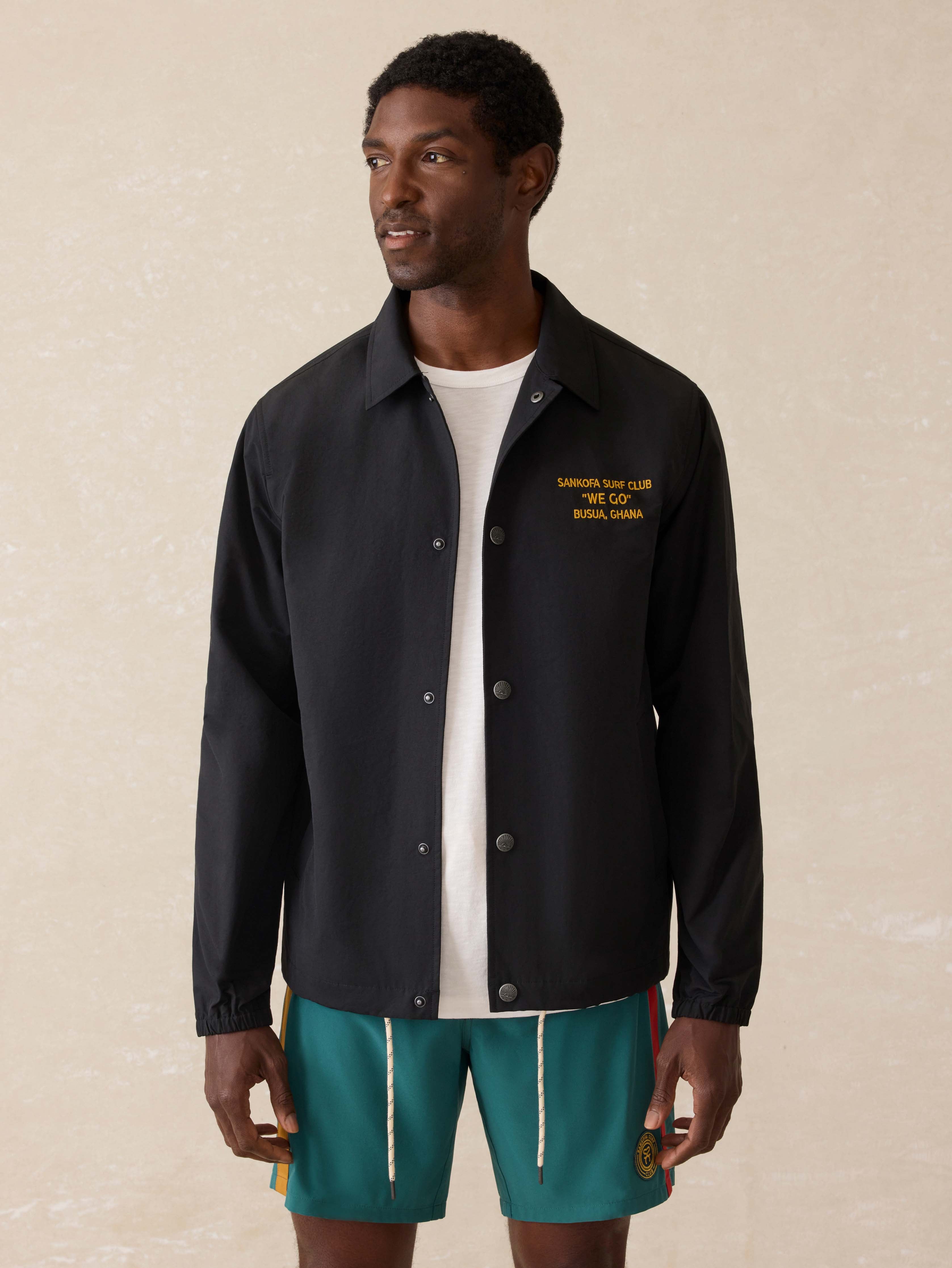 Ghana Coaches Jacket - Black | Faherty Brand