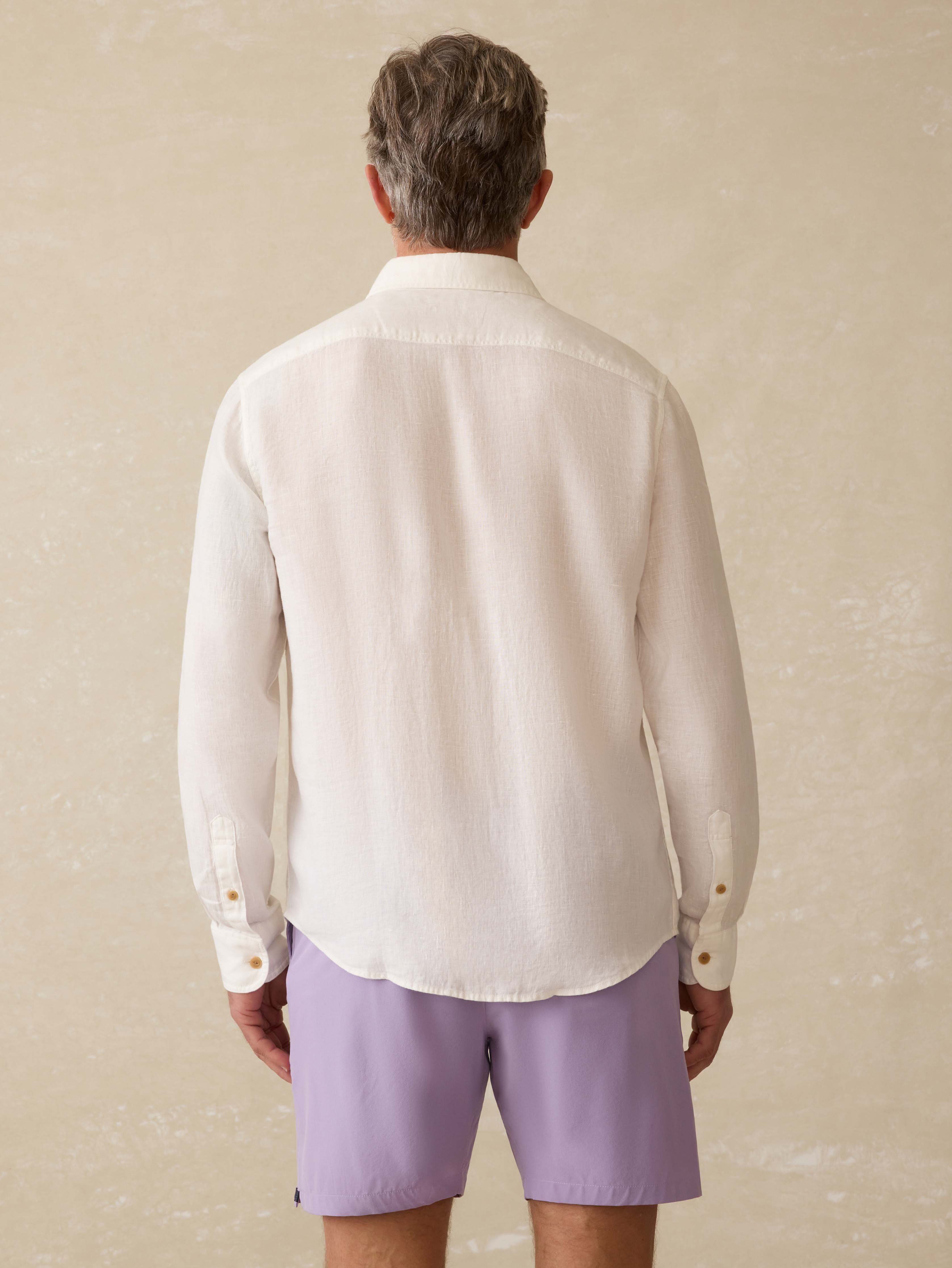 Irish Linen Safari Shirt - White | Faherty Brand