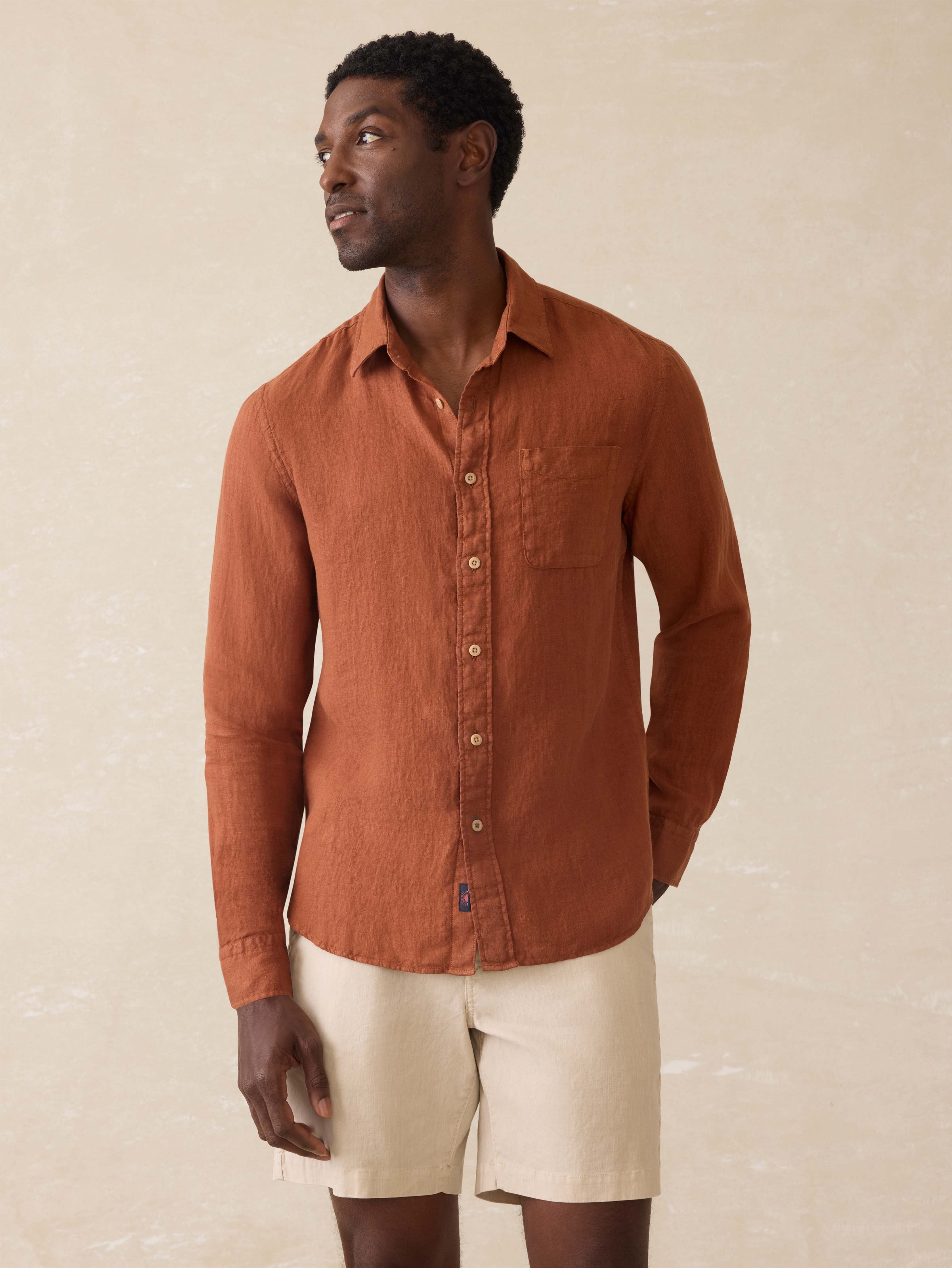Laguna Linen Shirt - Summer Sienna | Faherty Brand