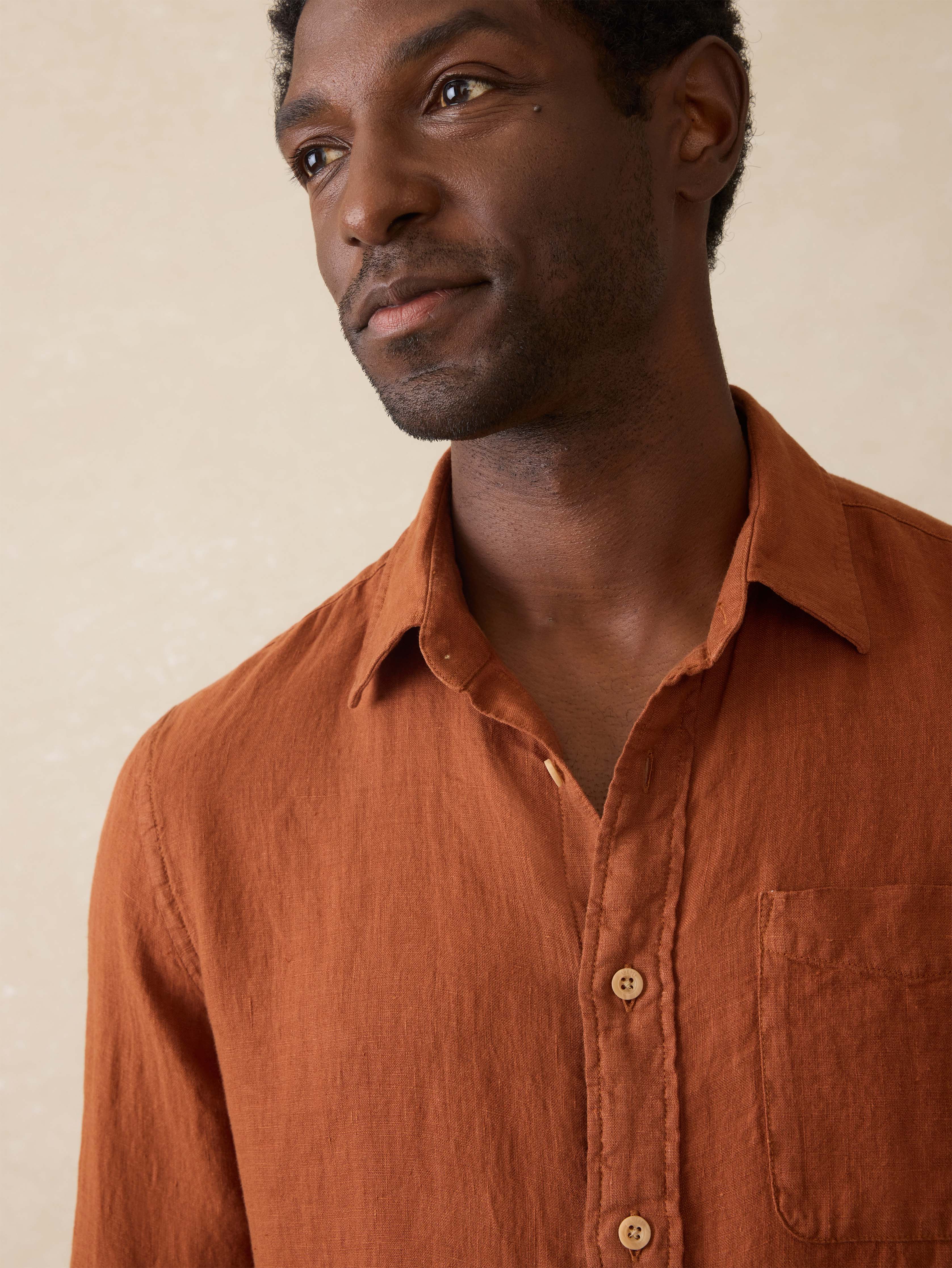 Laguna Linen Shirt - Summer Sienna | Faherty Brand