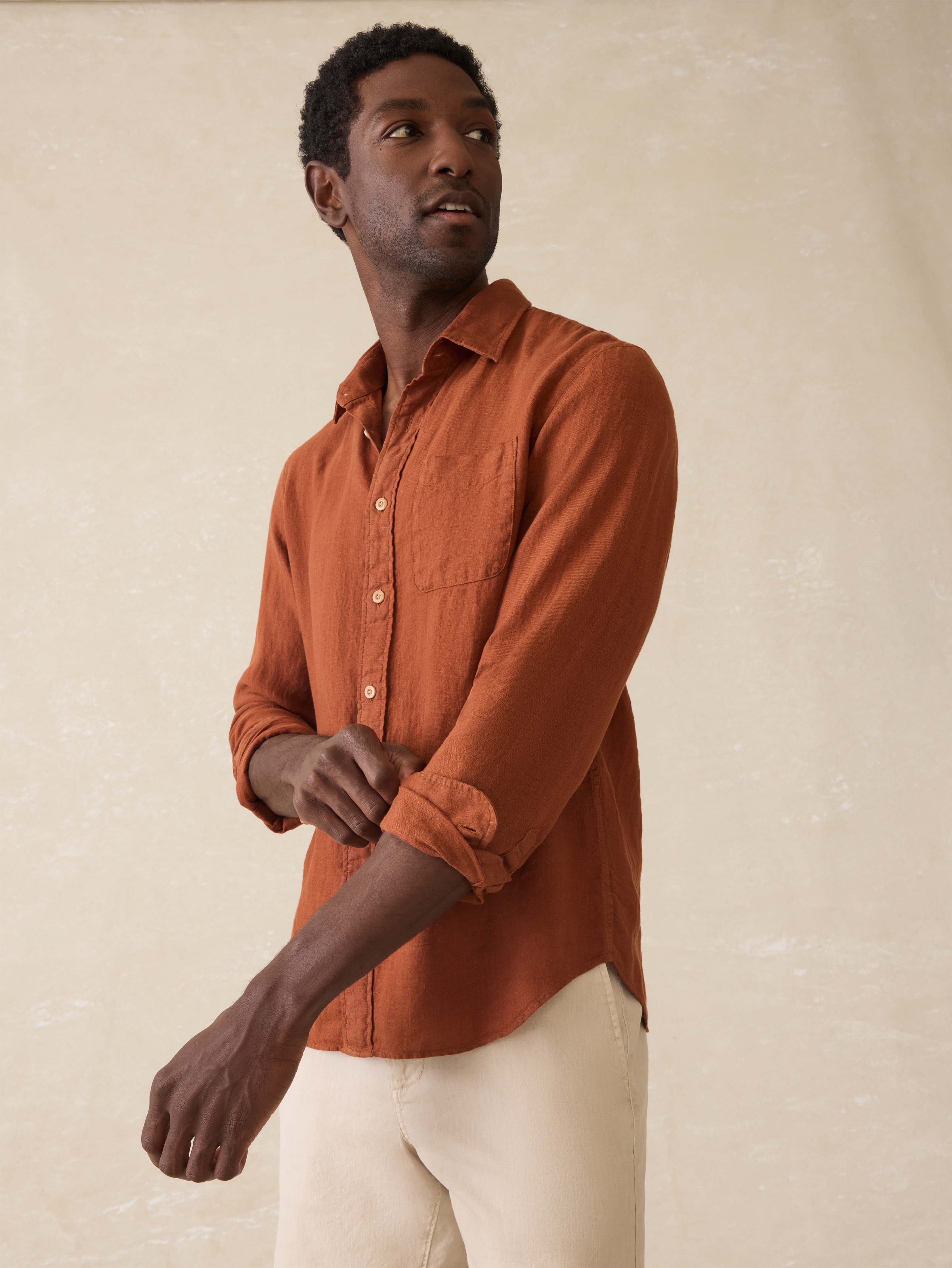 Laguna Linen Shirt - Summer Sienna | Faherty Brand