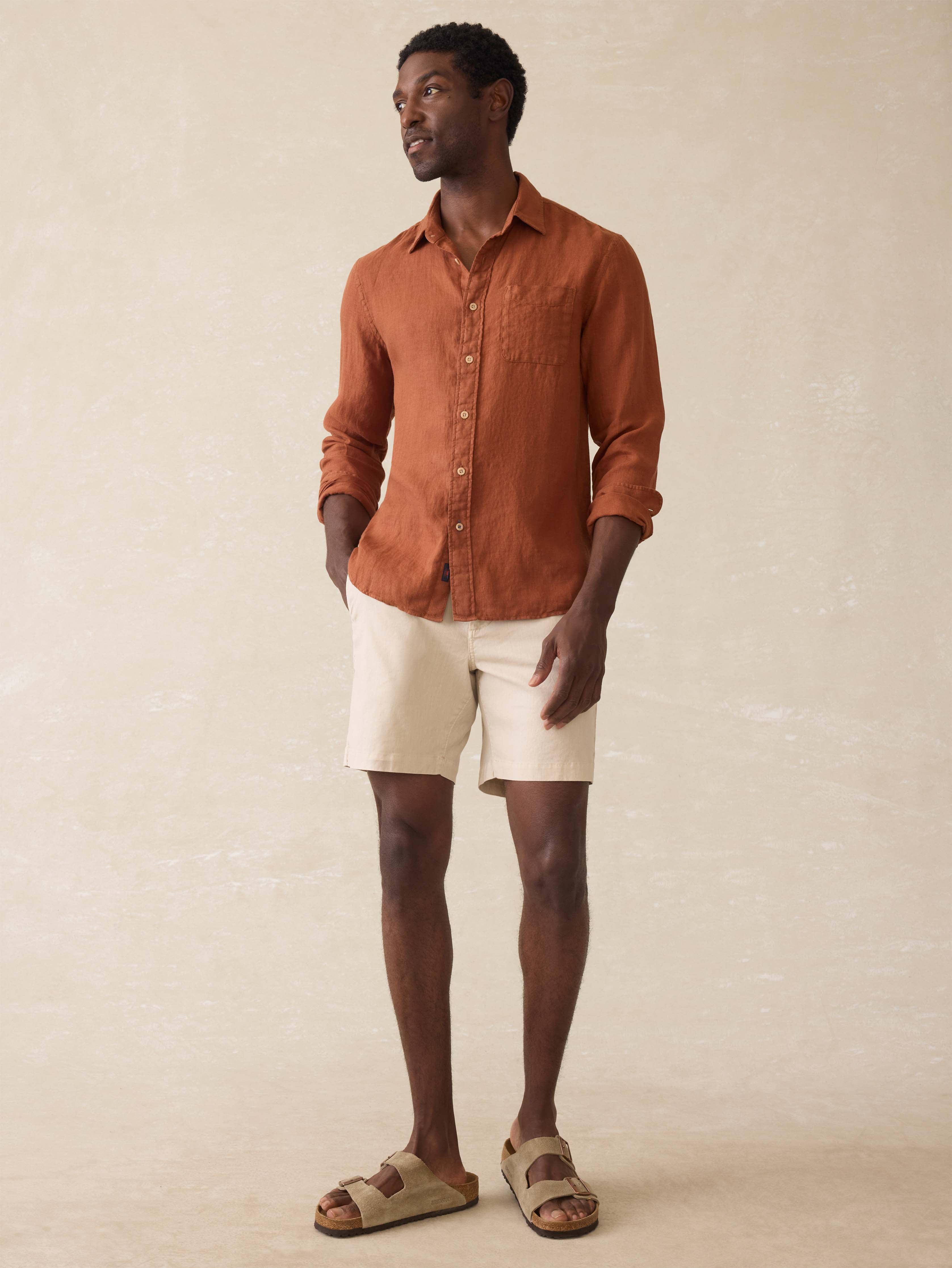 Laguna Linen Shirt - Summer Sienna | Faherty Brand