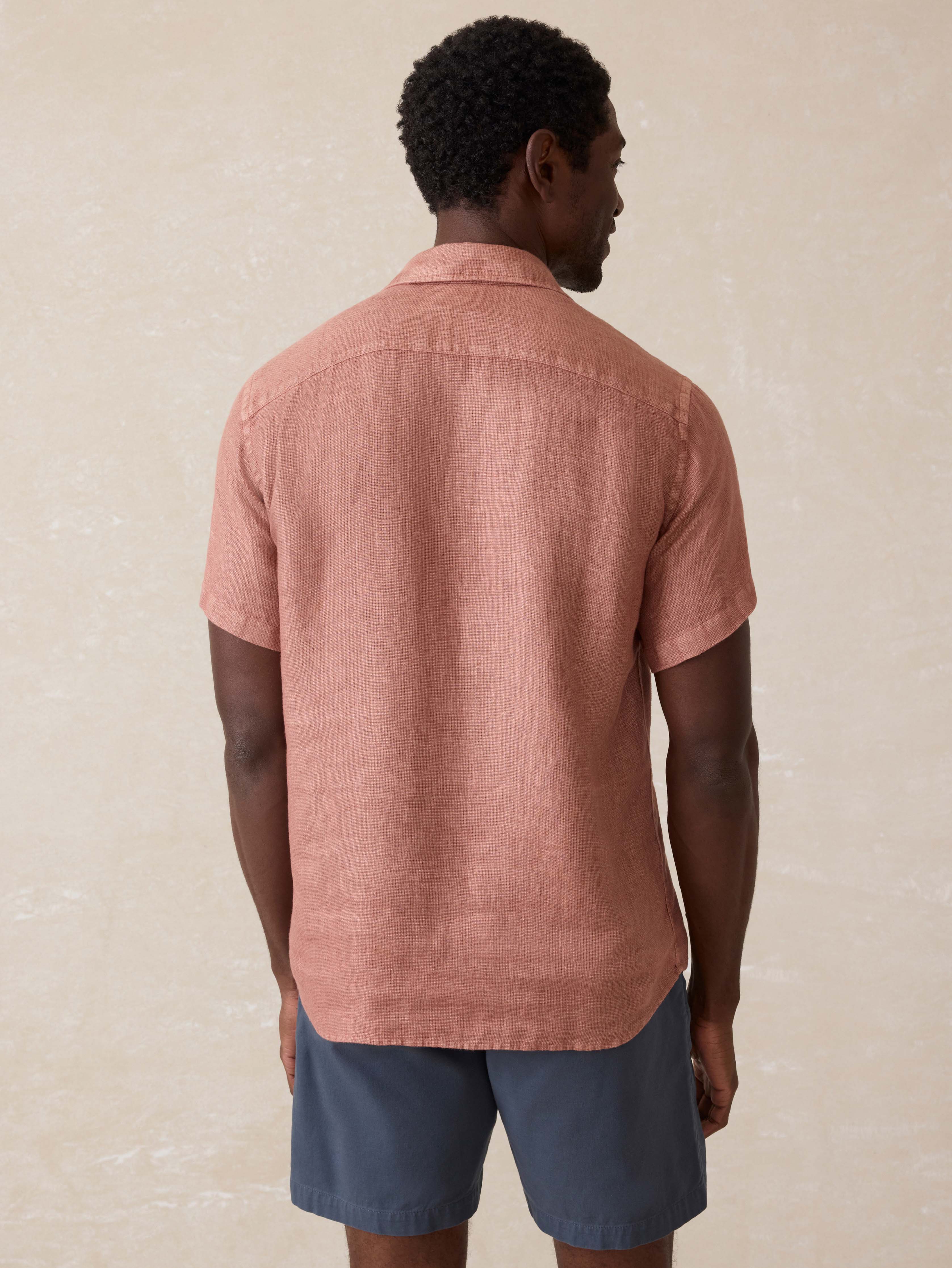 Short-Sleeve Palma Linen Shirt - Cedar Rose | Faherty Brand