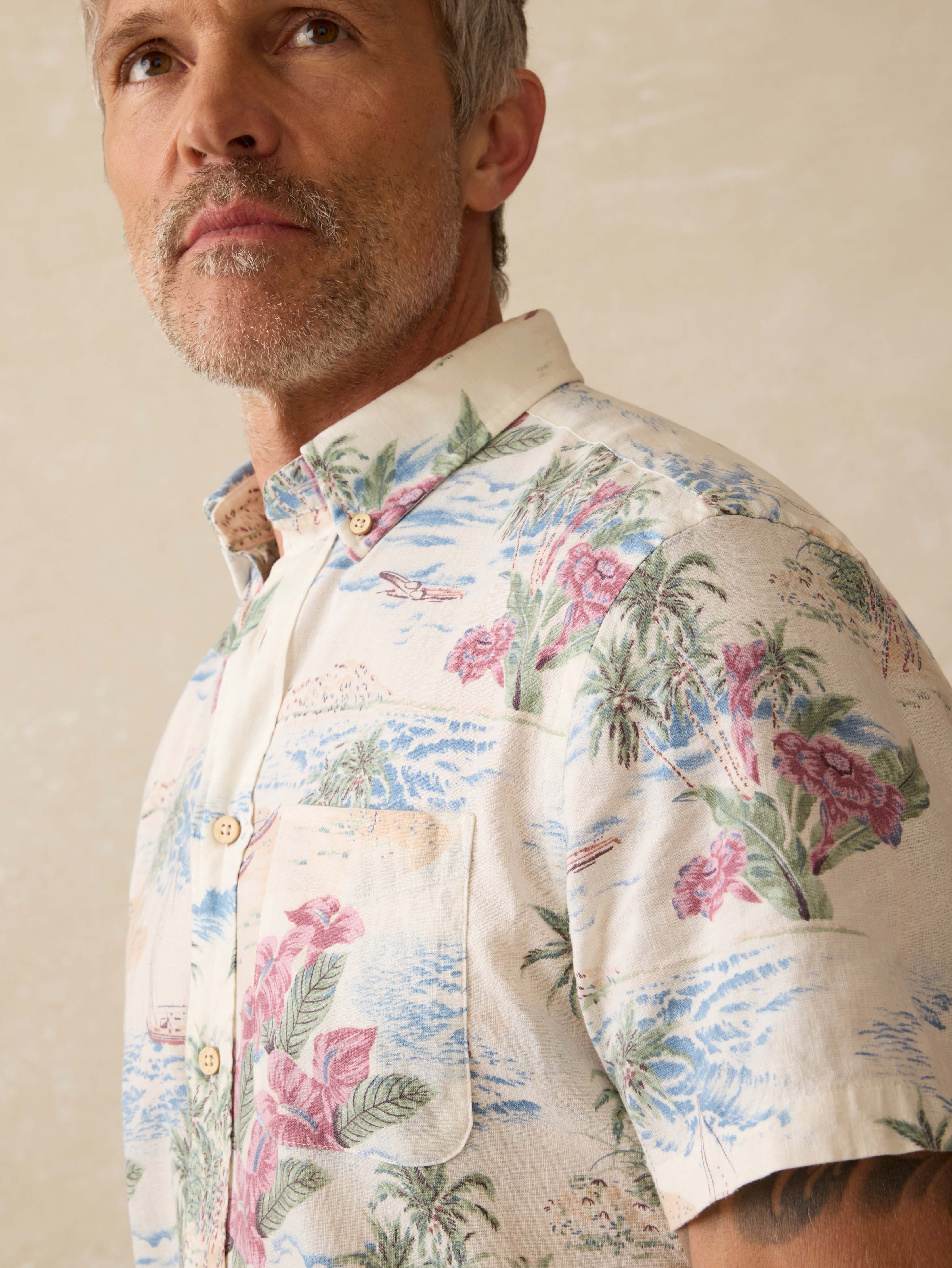 Short-Sleeve Breeze Shirt (Tall) - Molokai Scenic Tropical