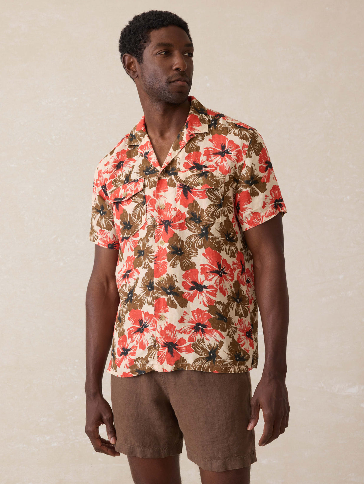 Short-Sleeve Reserve Basque Camp Shirt - Wildwood Poppy, image 1 of 5