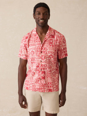 Surf Ghana Short-Sleeve Breeze Camp Shirt - Sankofa Tile Clay