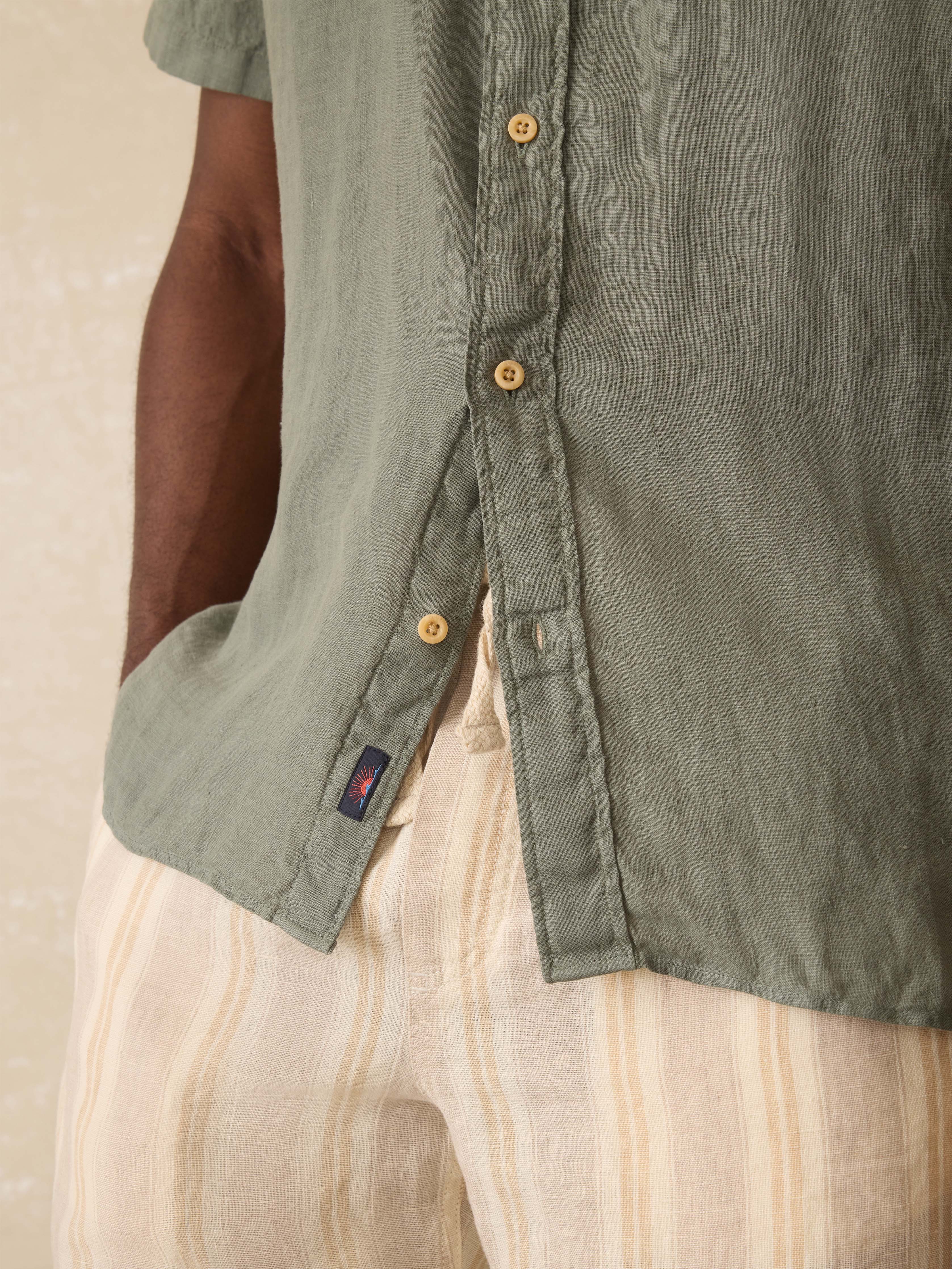 Short-Sleeve Laguna Linen Shirt - Spruce