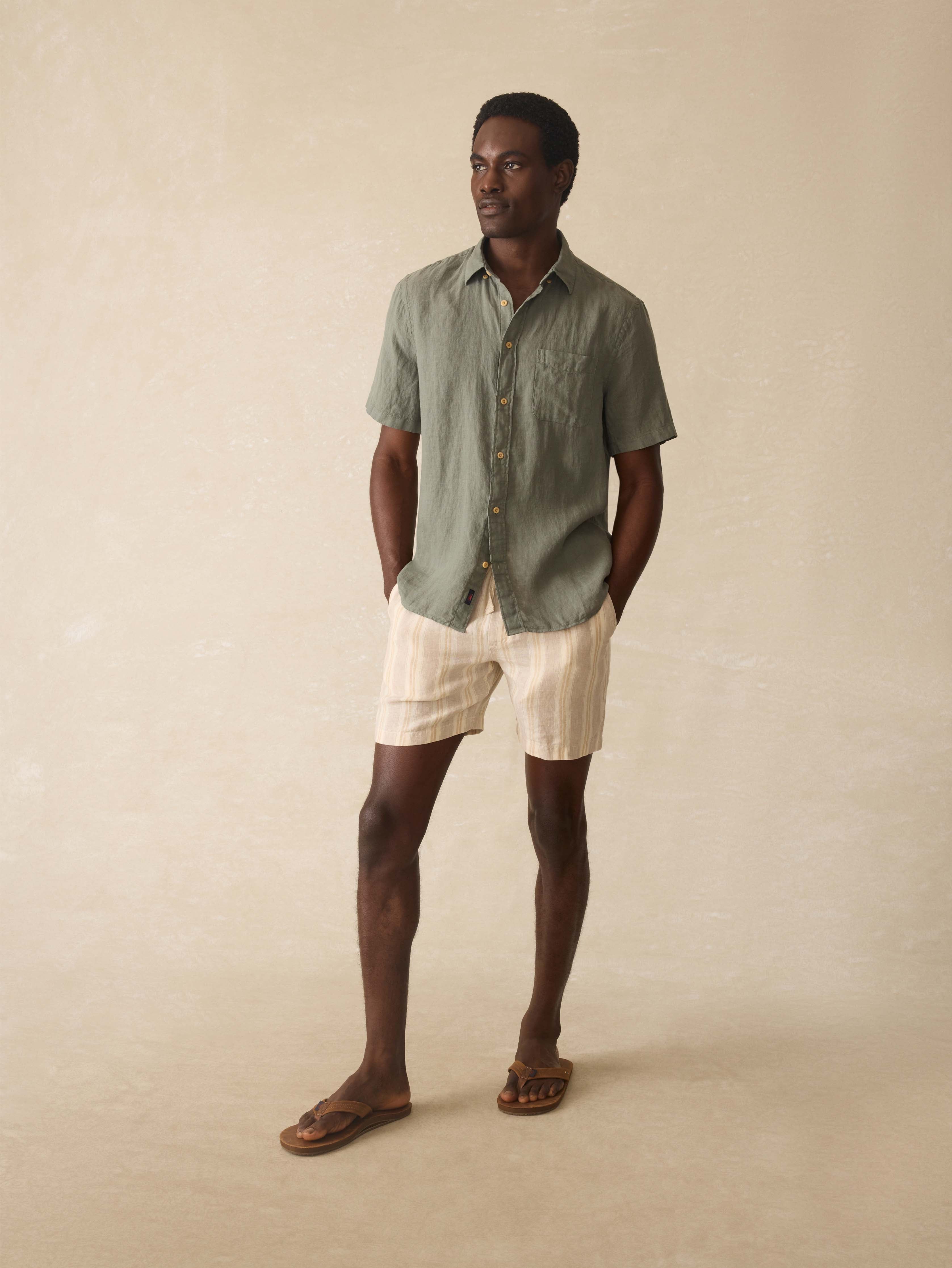 Short-Sleeve Laguna Linen Shirt - Spruce