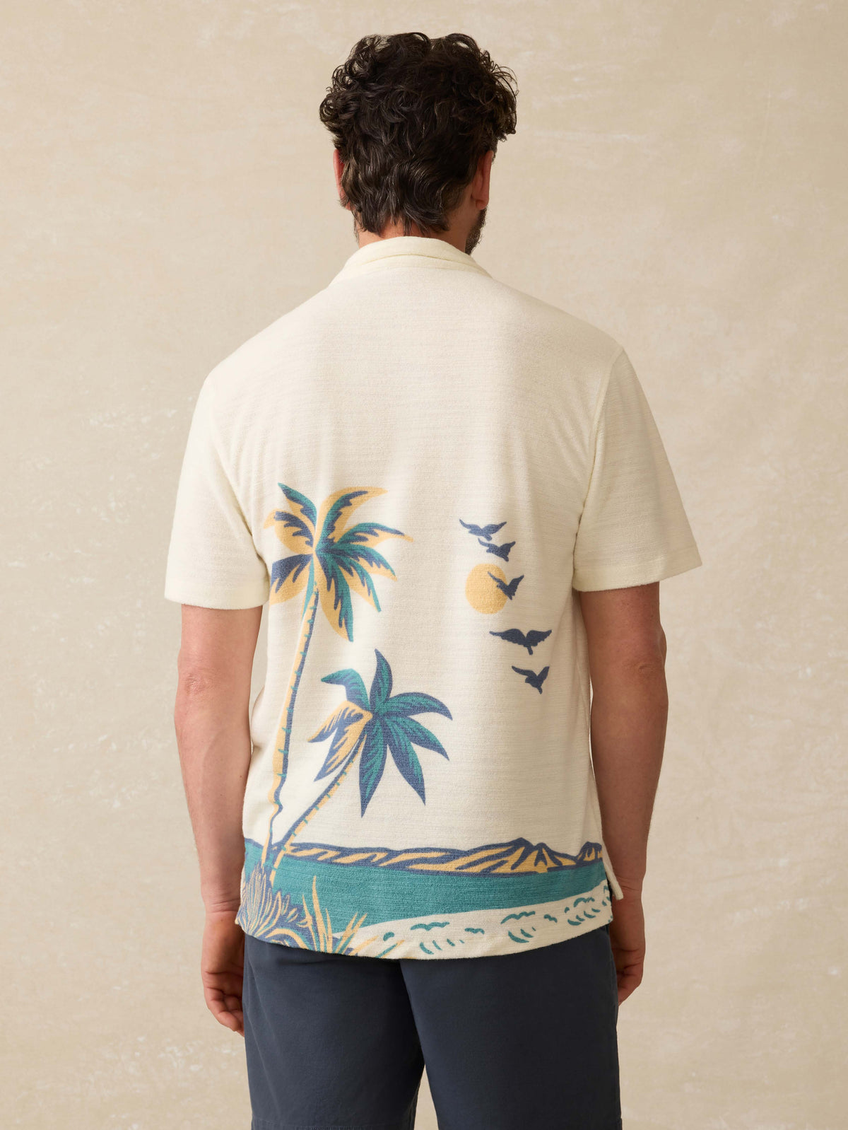Short-Sleeve Cabana Towel Terry Shirt - South Sand Beach, image 2 of 5
