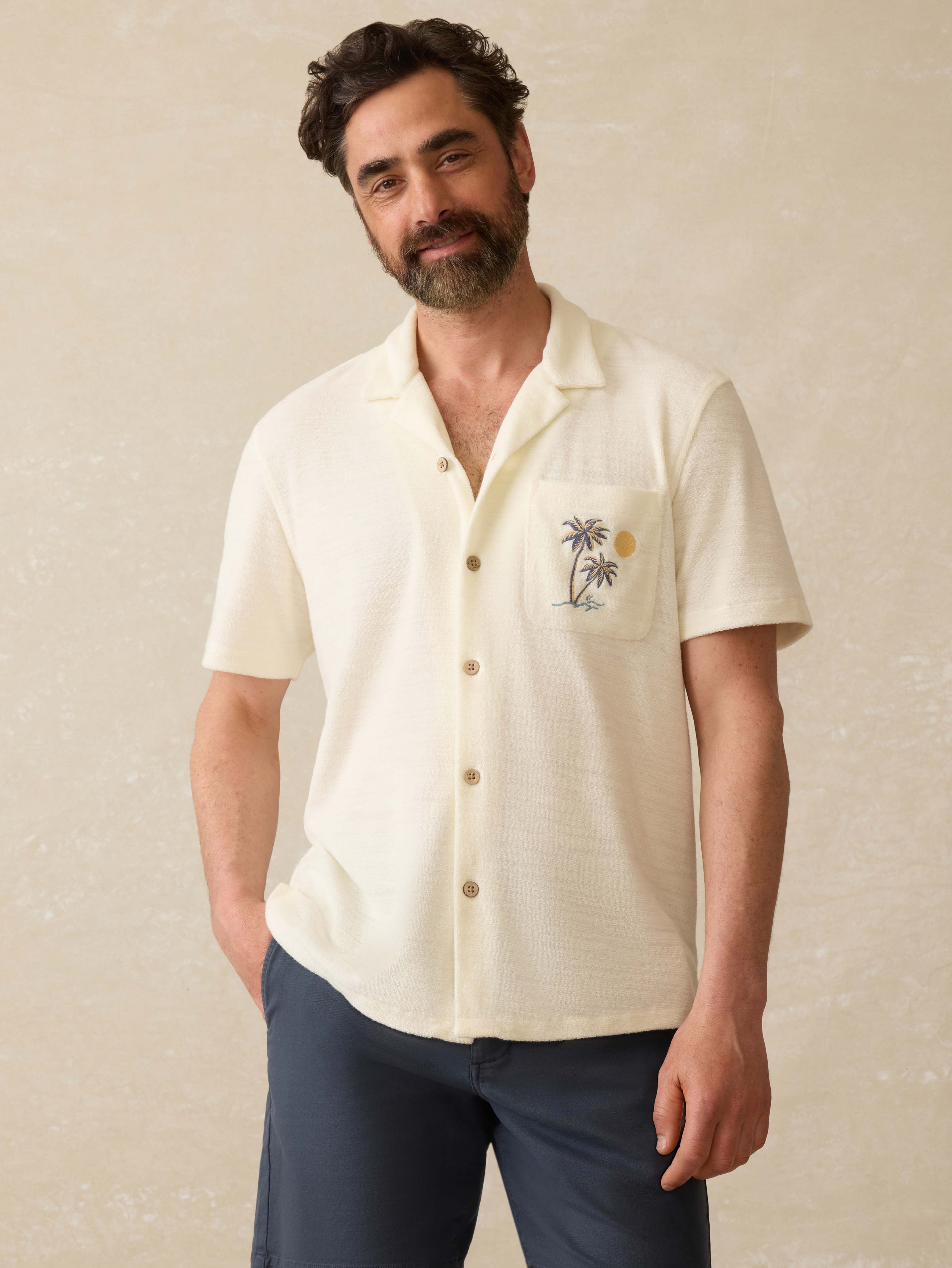 Short-Sleeve Cabana Towel Terry Shirt - South Sand Beach