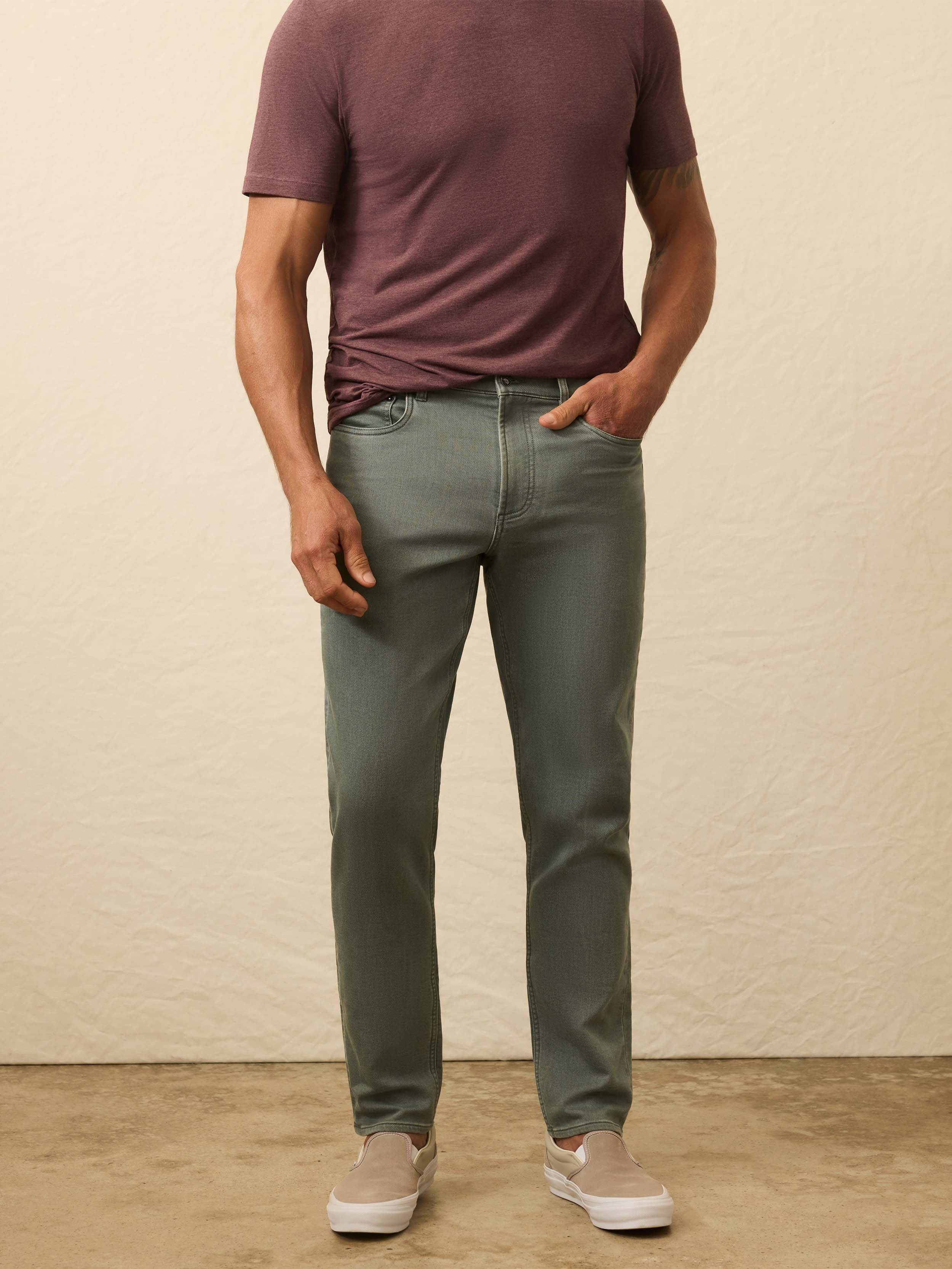 Stretch Terry 5-Pocket Pant - Stormy Seas | Faherty Brand
