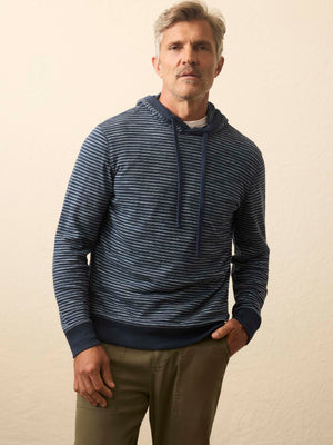 Sunwashed Organic Hoodie - Navy Stream Stripe