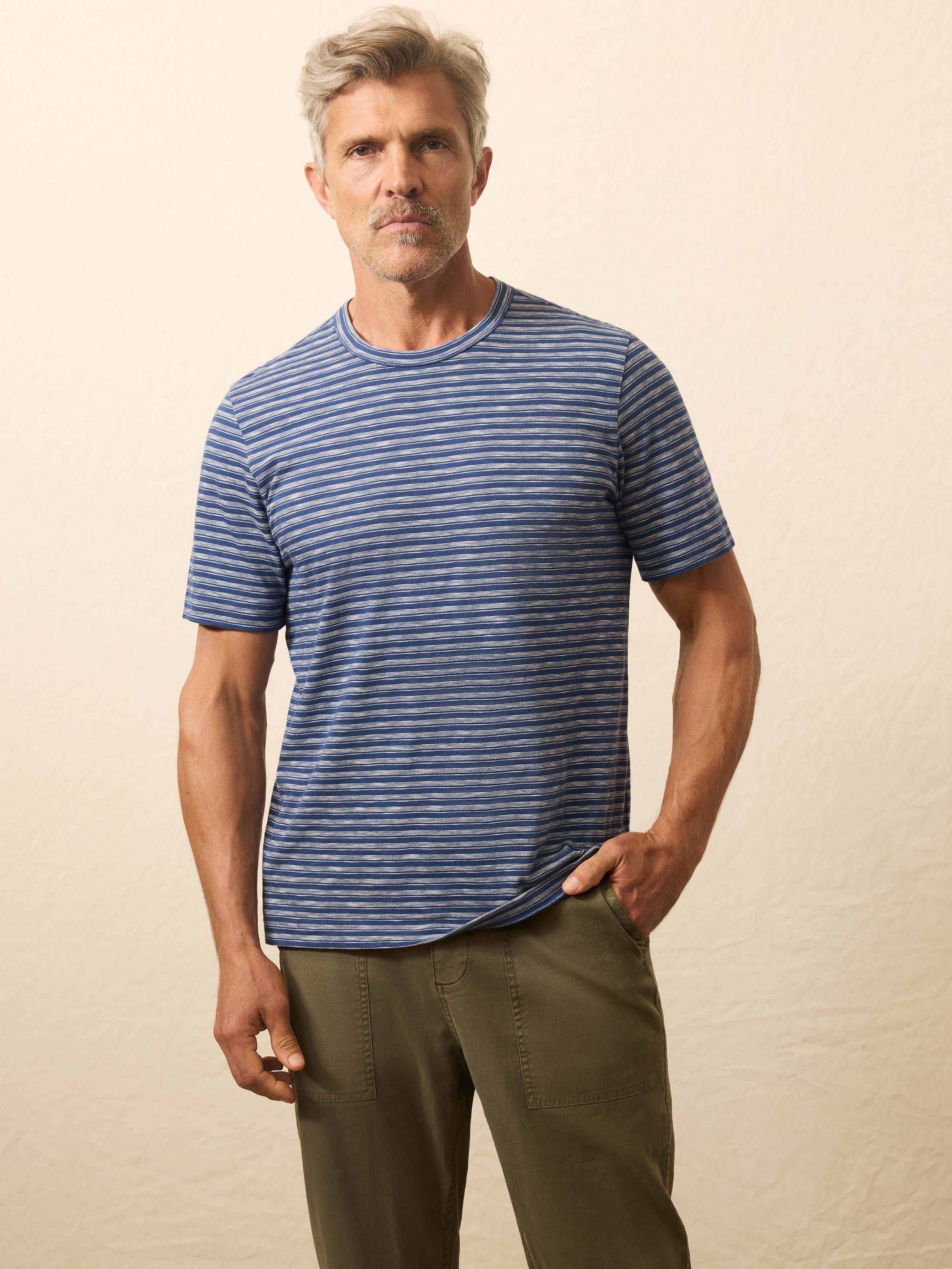 Sunwashed Regenerative Tee - River Rapids Stripe | Faherty Brand