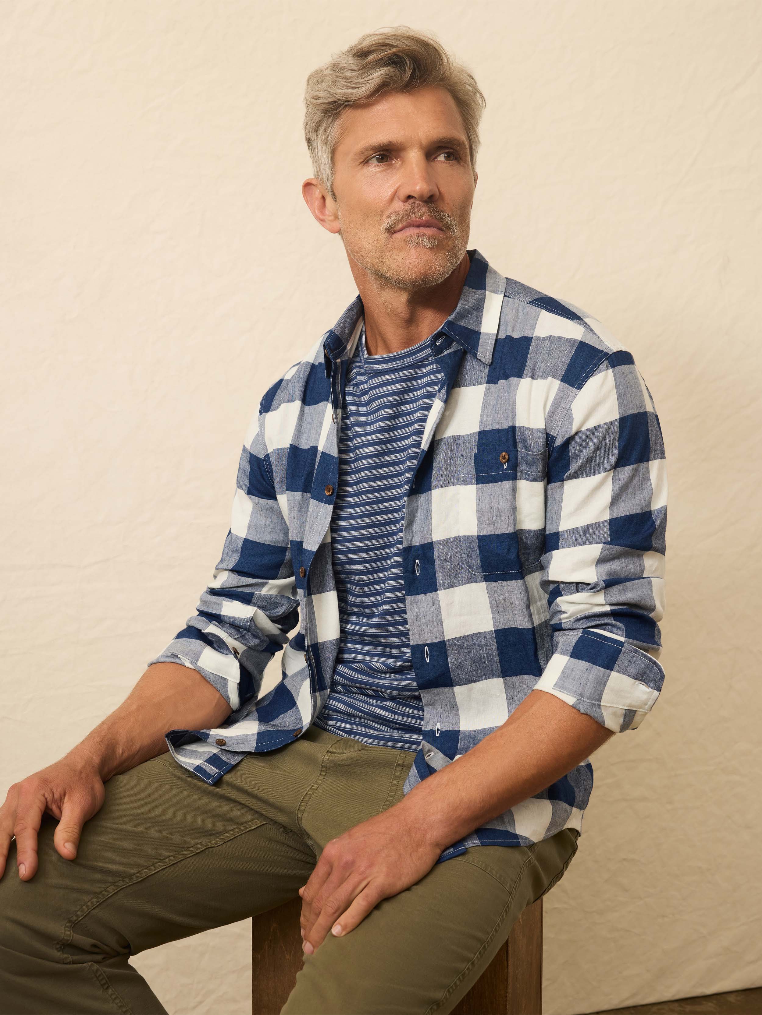 Sunwashed Regenerative Tee - River Rapids Stripe | Faherty Brand