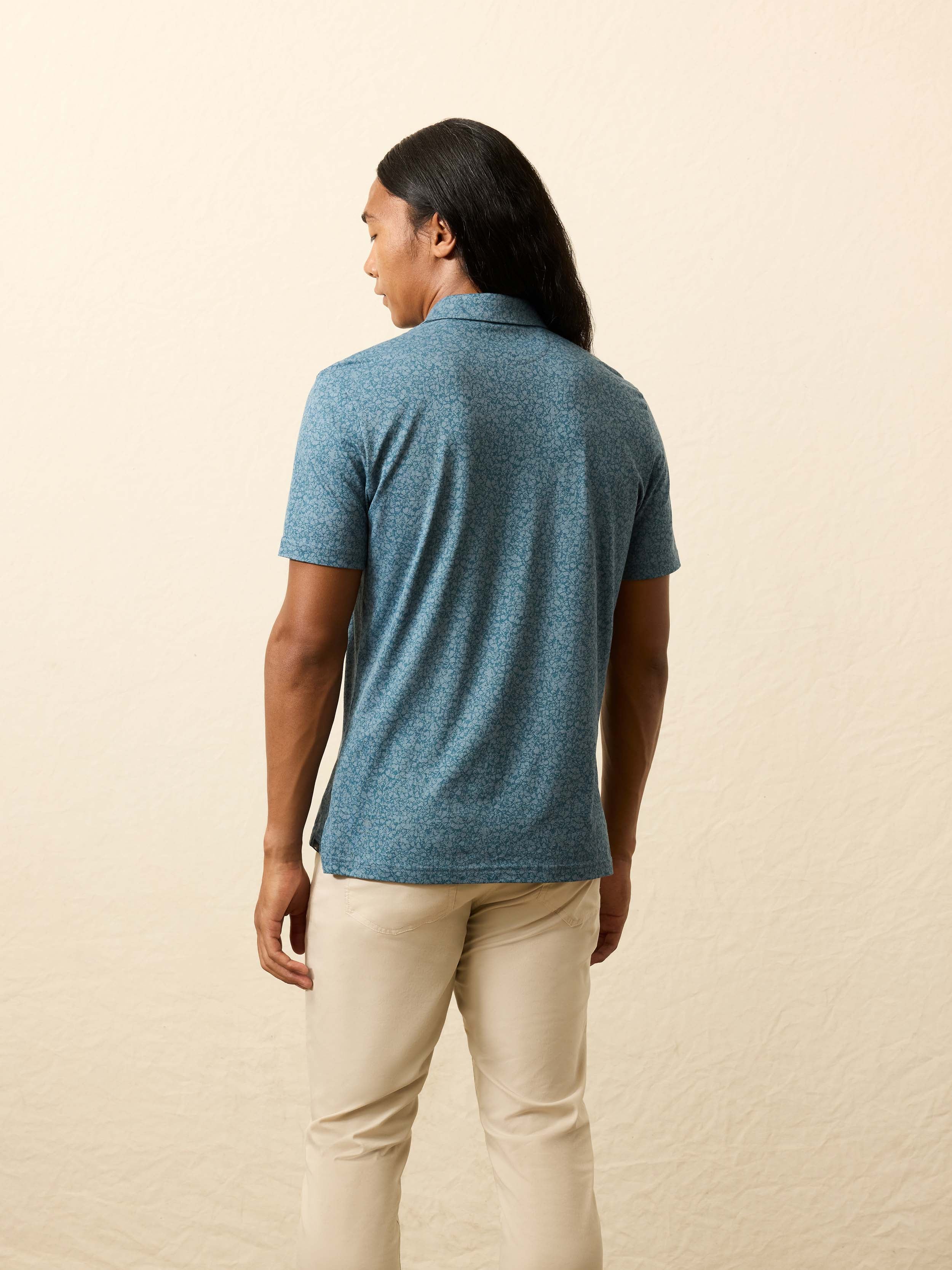 Short-Sleeve Movement™ Pique Polo - Eastern Sky Blossom | Faherty Brand