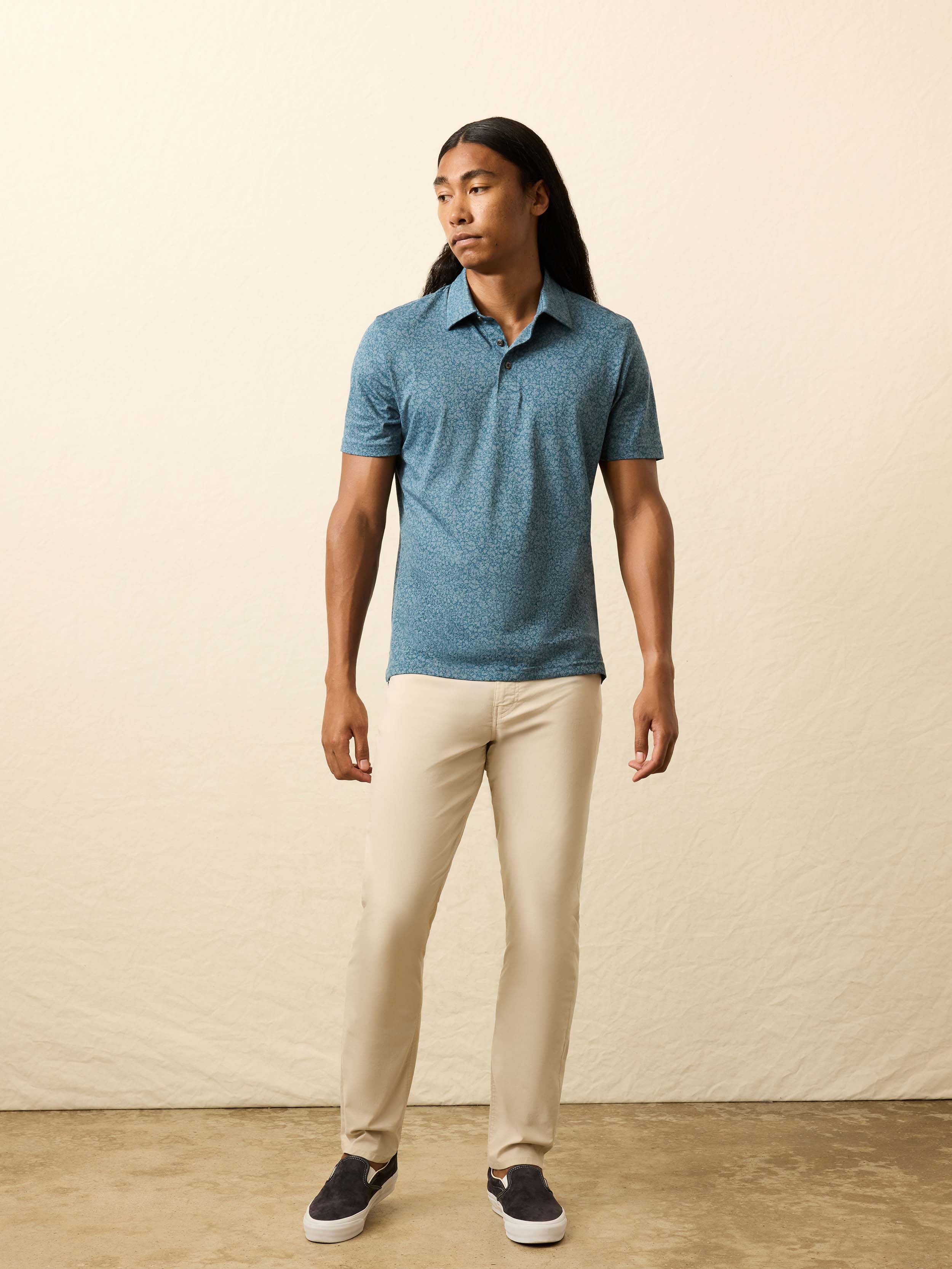 Short-Sleeve Movement™ Pique Polo - Eastern Sky Blossom | Faherty Brand