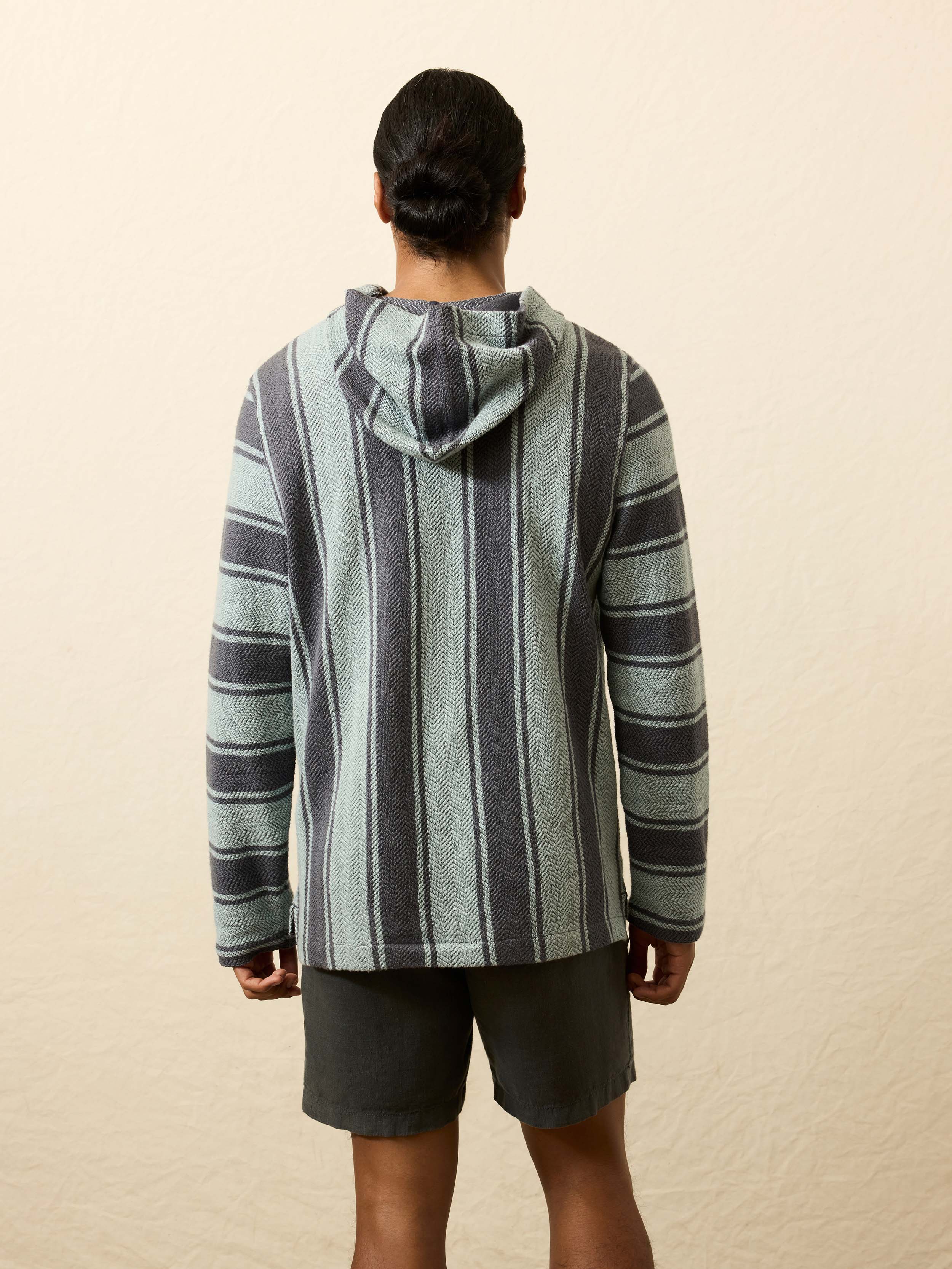 Whitewater Hoodie - Teal Channel Stripe | Faherty Brand