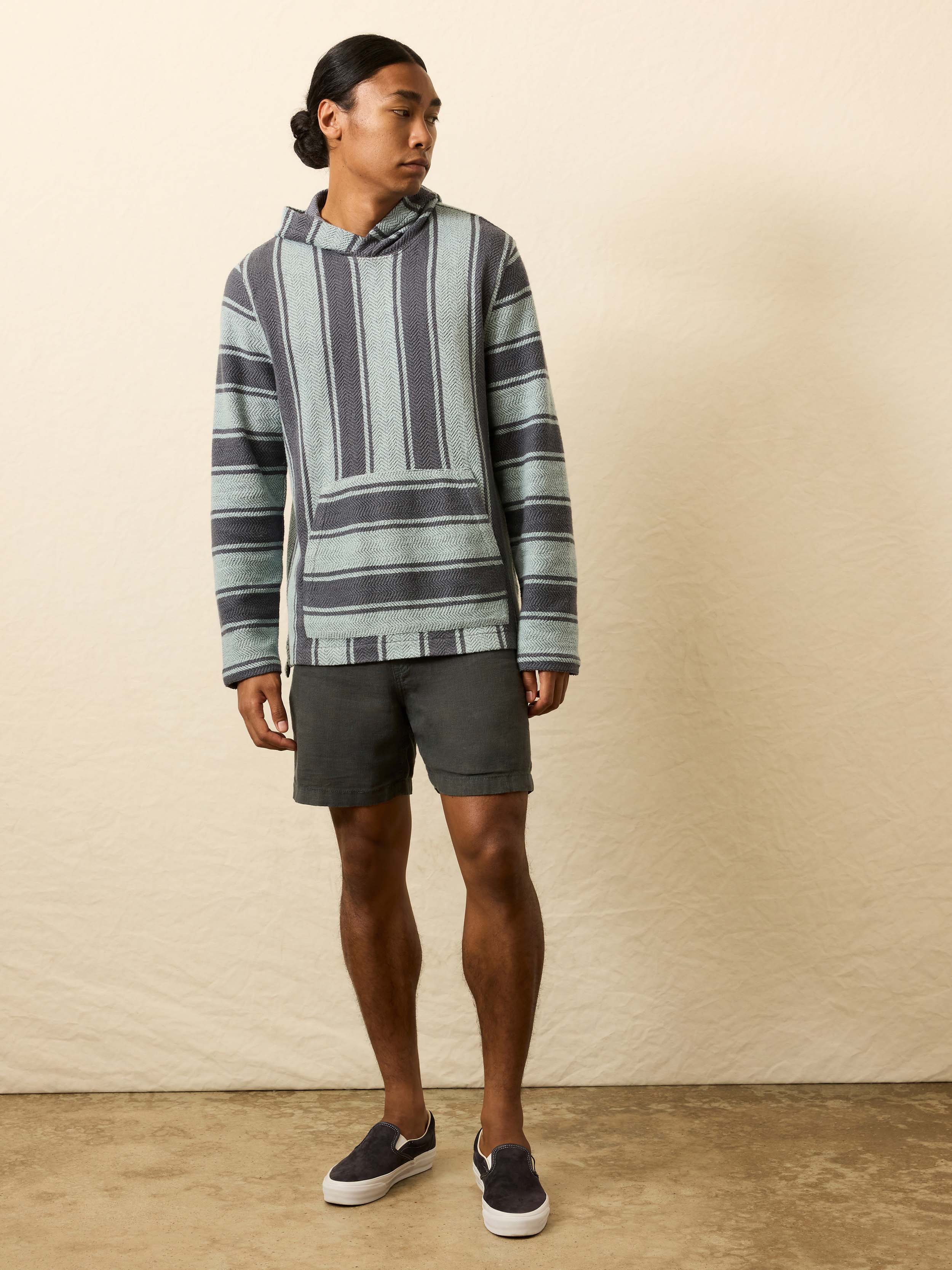 Whitewater Hoodie - Teal Channel Stripe | Faherty Brand