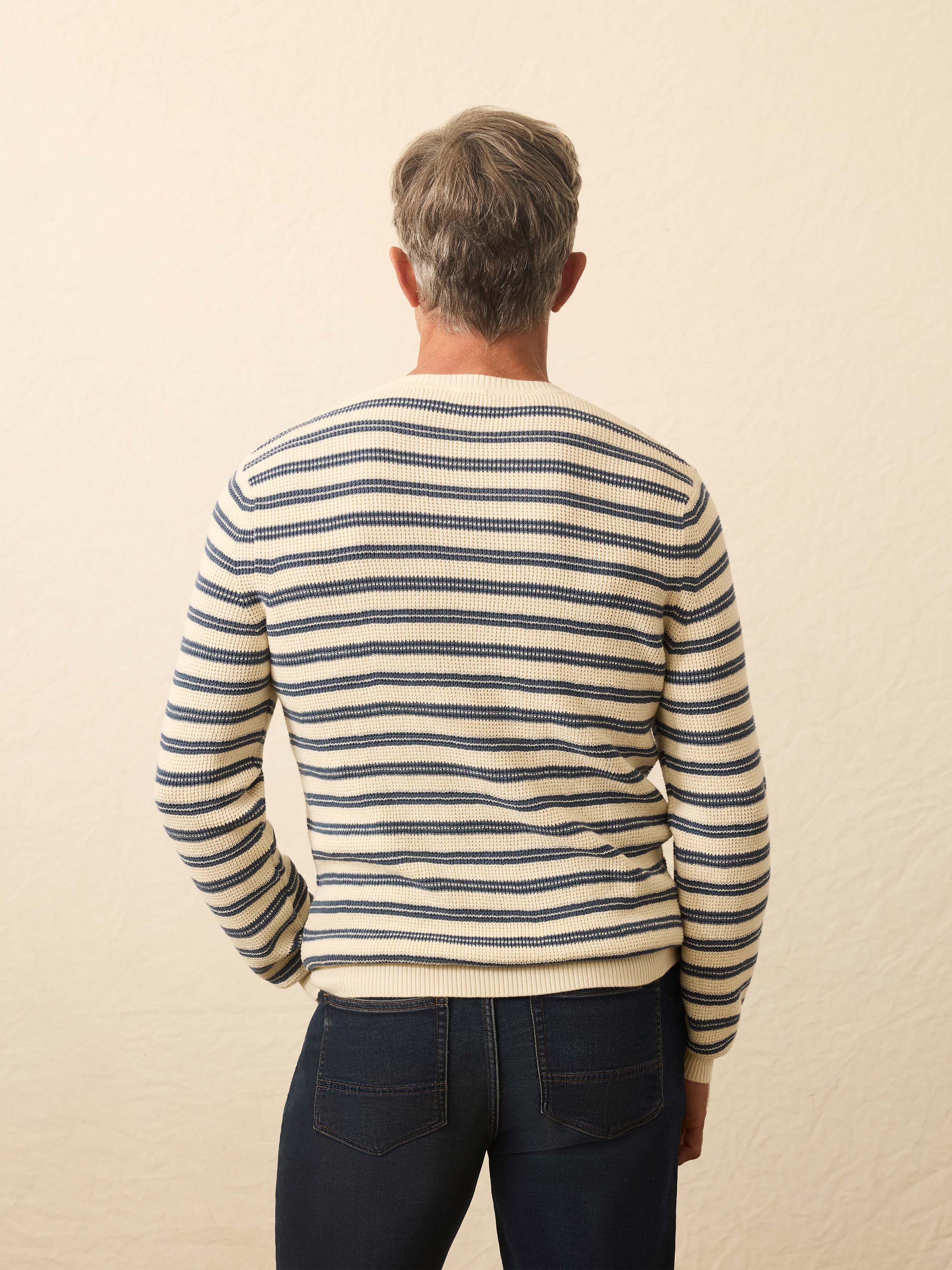 Sunwashed Crewneck Sweater - Booth Island Stripe | Faherty Brand