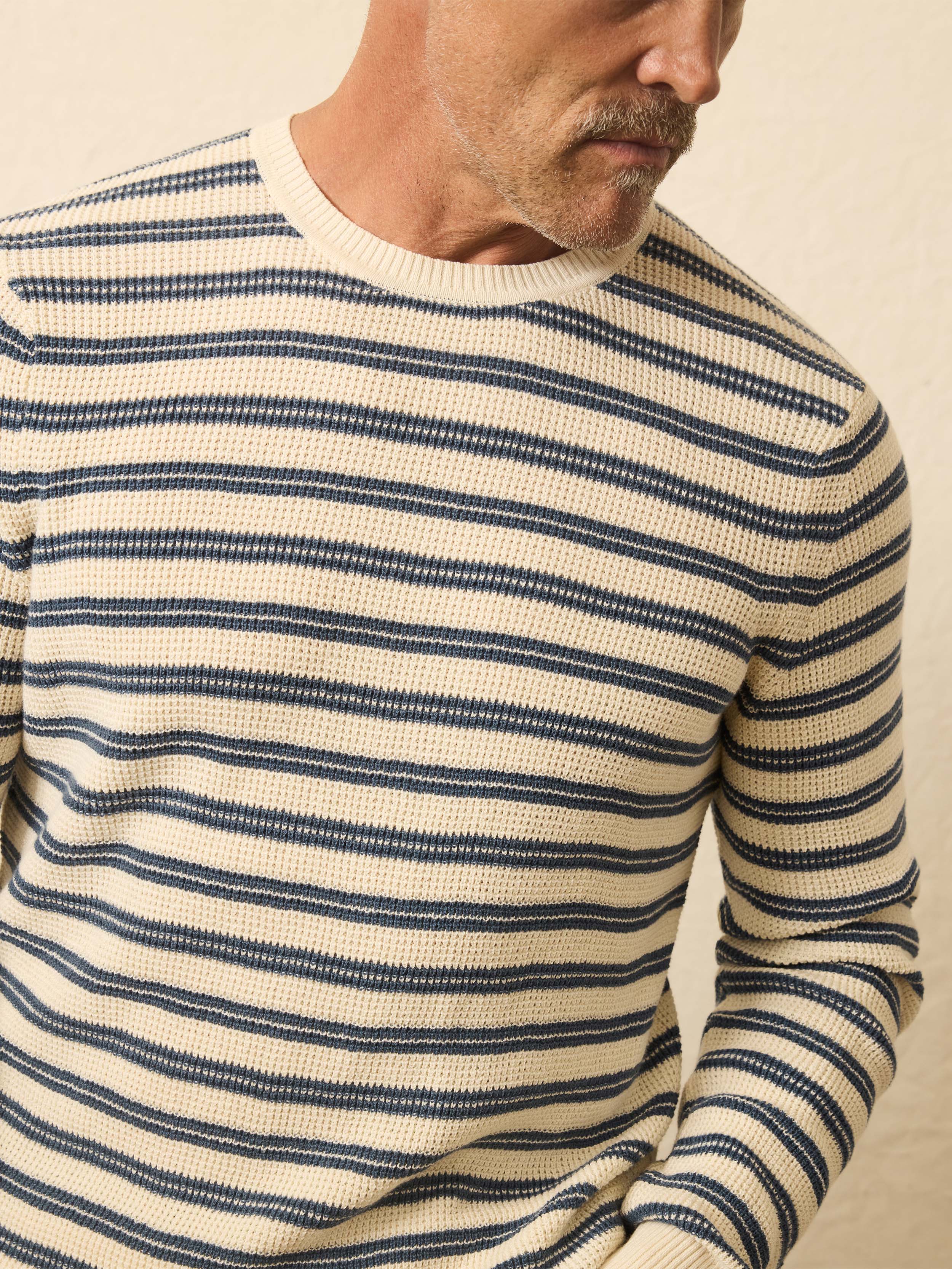 Sunwashed Crewneck Sweater - Booth Island Stripe | Faherty Brand
