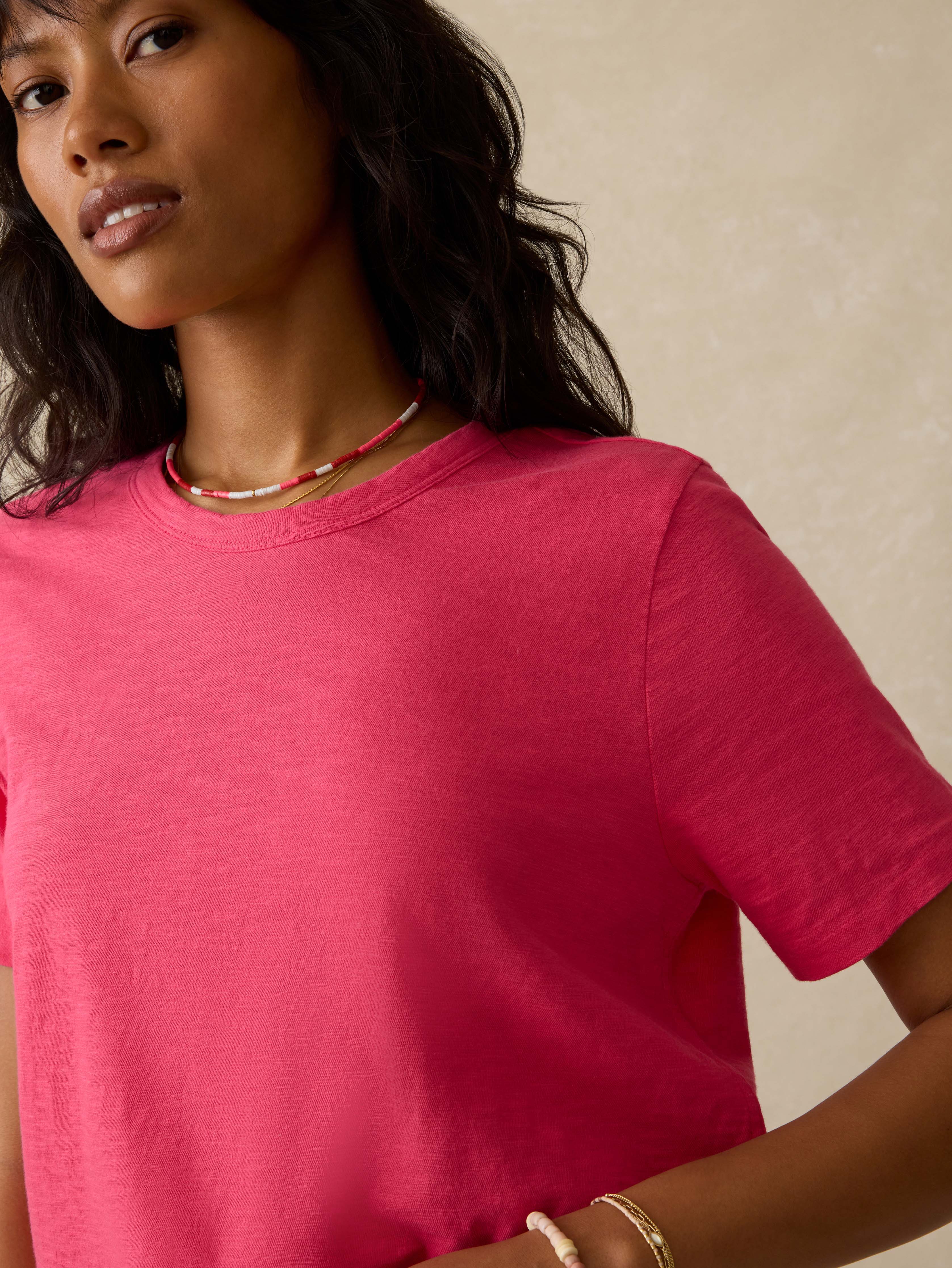 Sunwashed Regenerative Tee - Pink Flambe | Faherty Brand