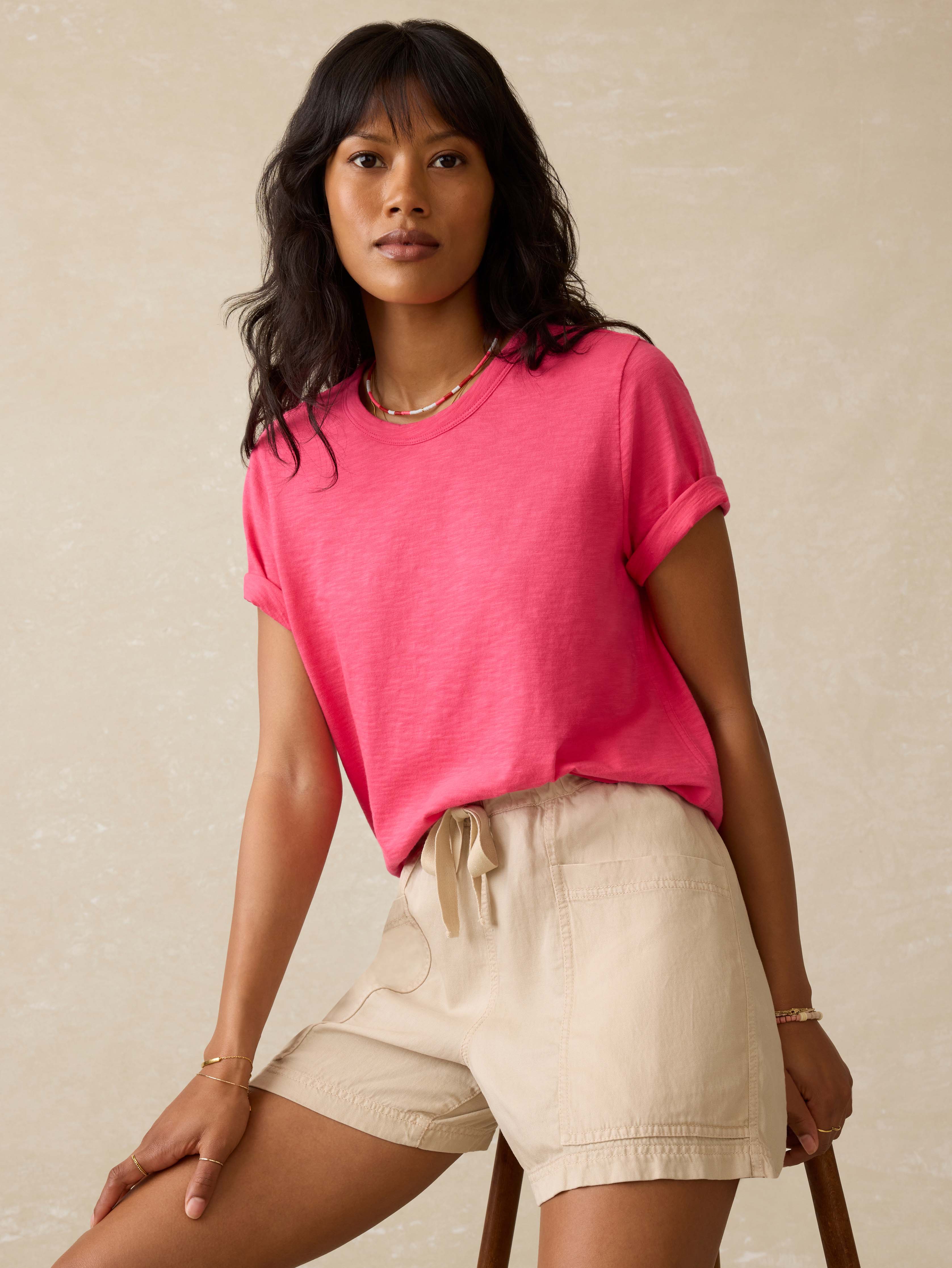 Sunwashed Regenerative Tee - Pink Flambe | Faherty Brand