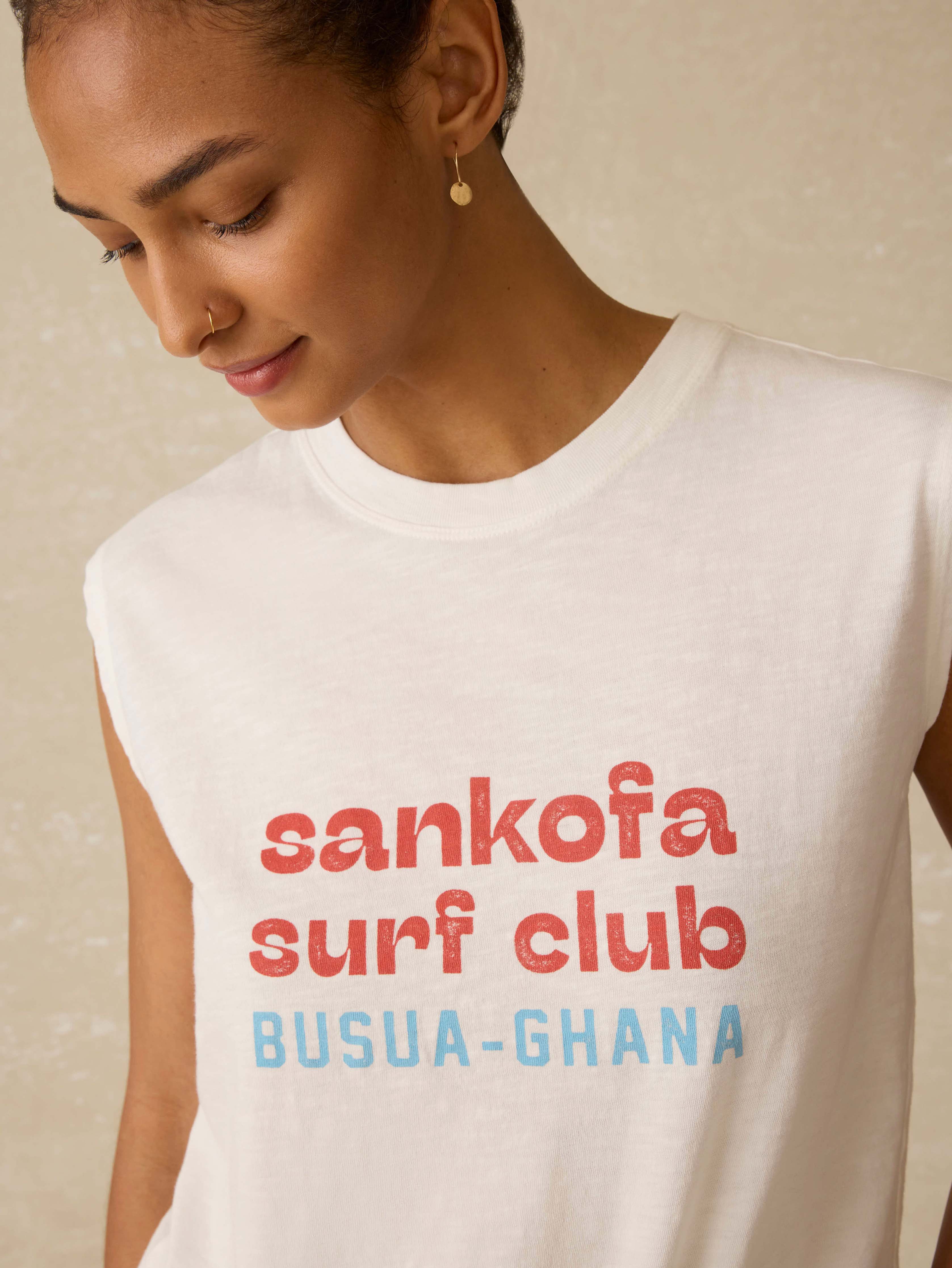 Surf Ghana Sunwashed Muscle Tank - White | Faherty Brand