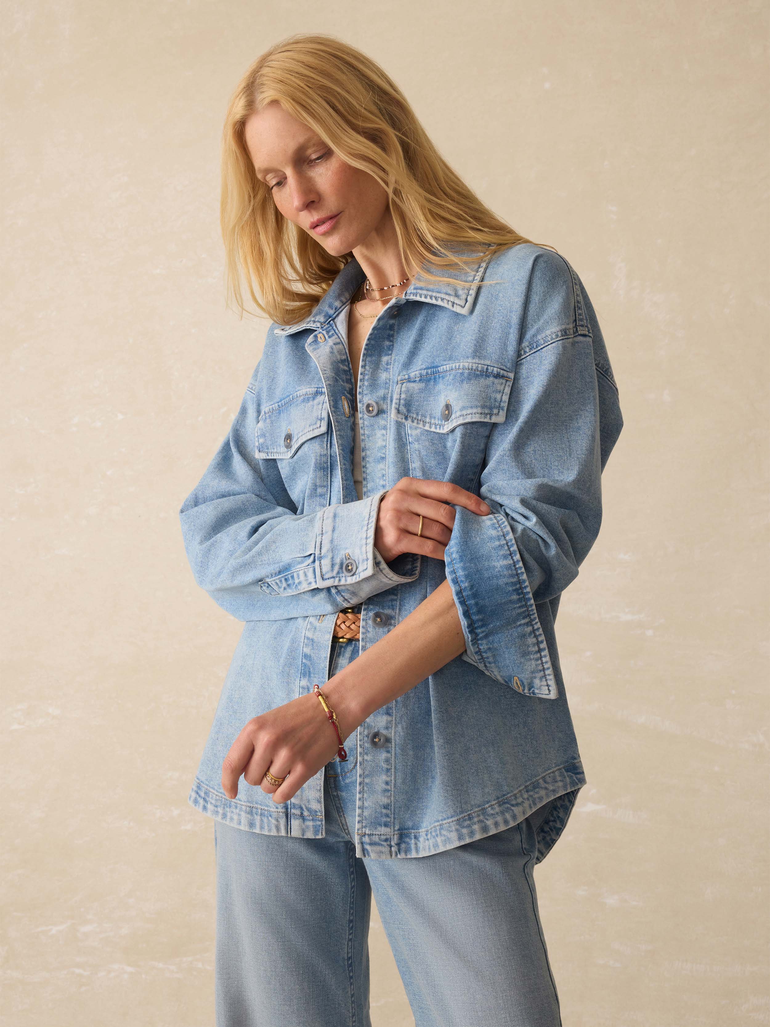 Linen Denim Jacket - Summer Seas Wash | Faherty Brand