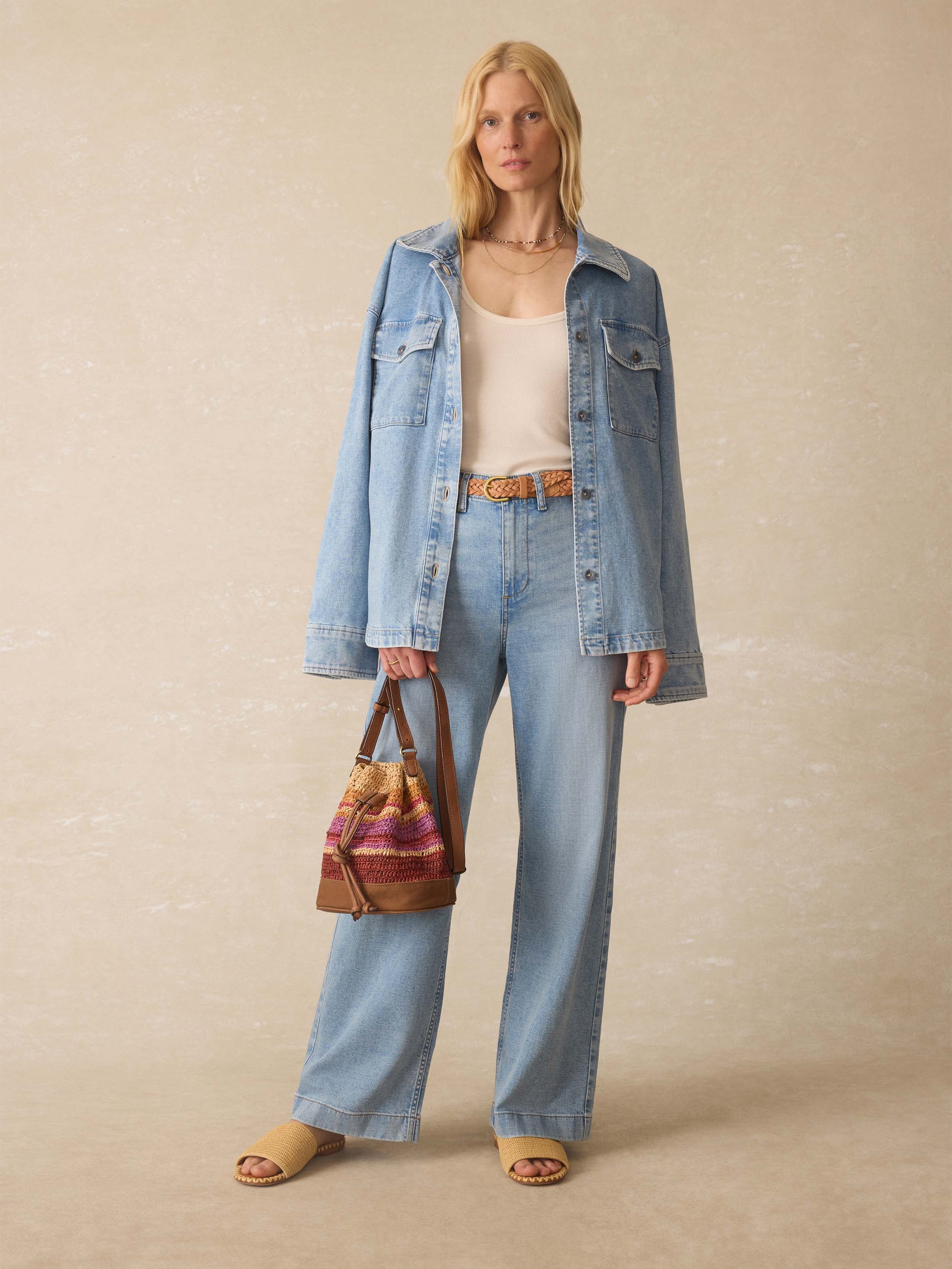 Linen Denim Jacket - Summer Seas Wash | Faherty Brand