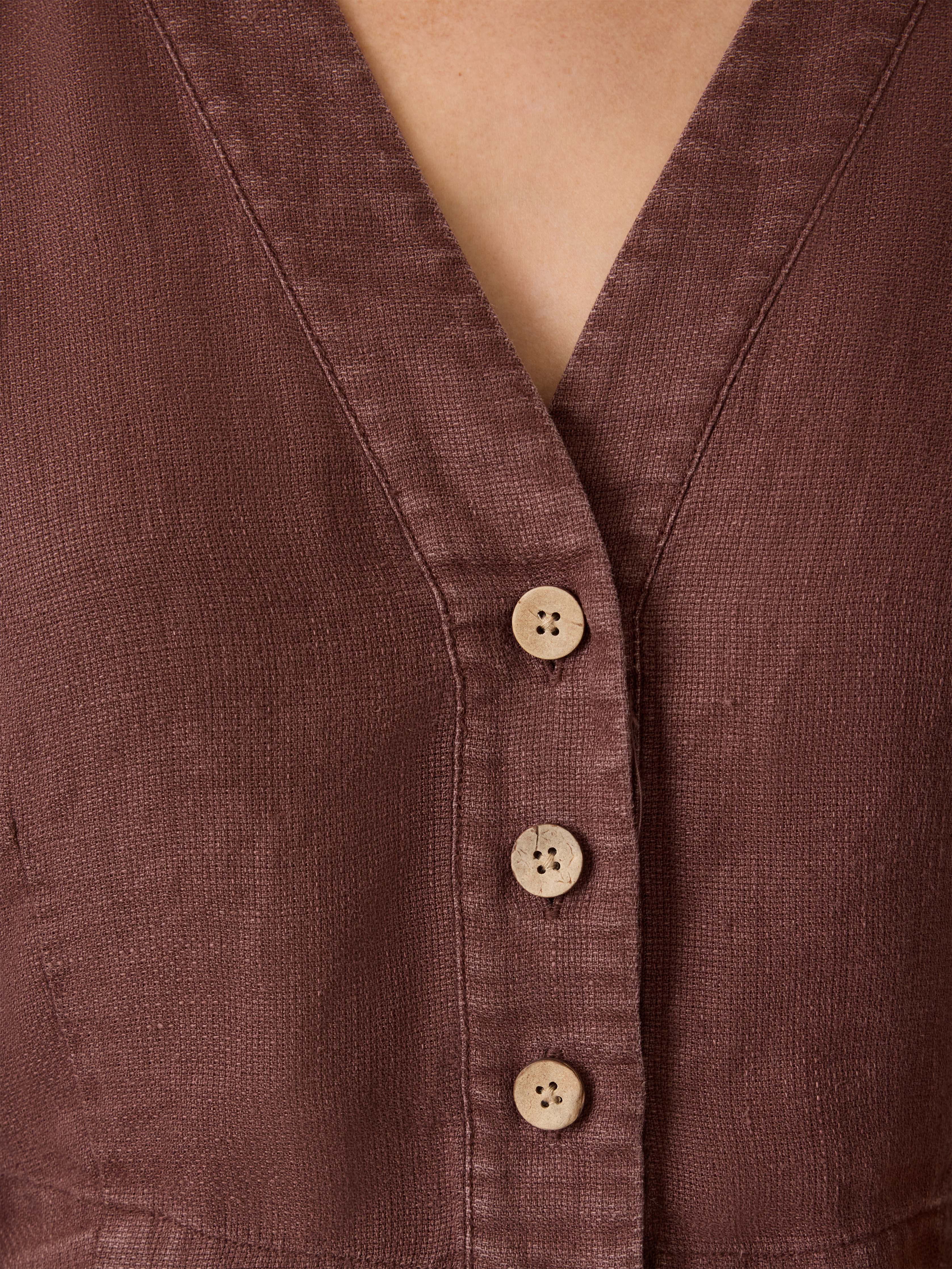Palma Linen Avery Top - Cocoa | Faherty Brand