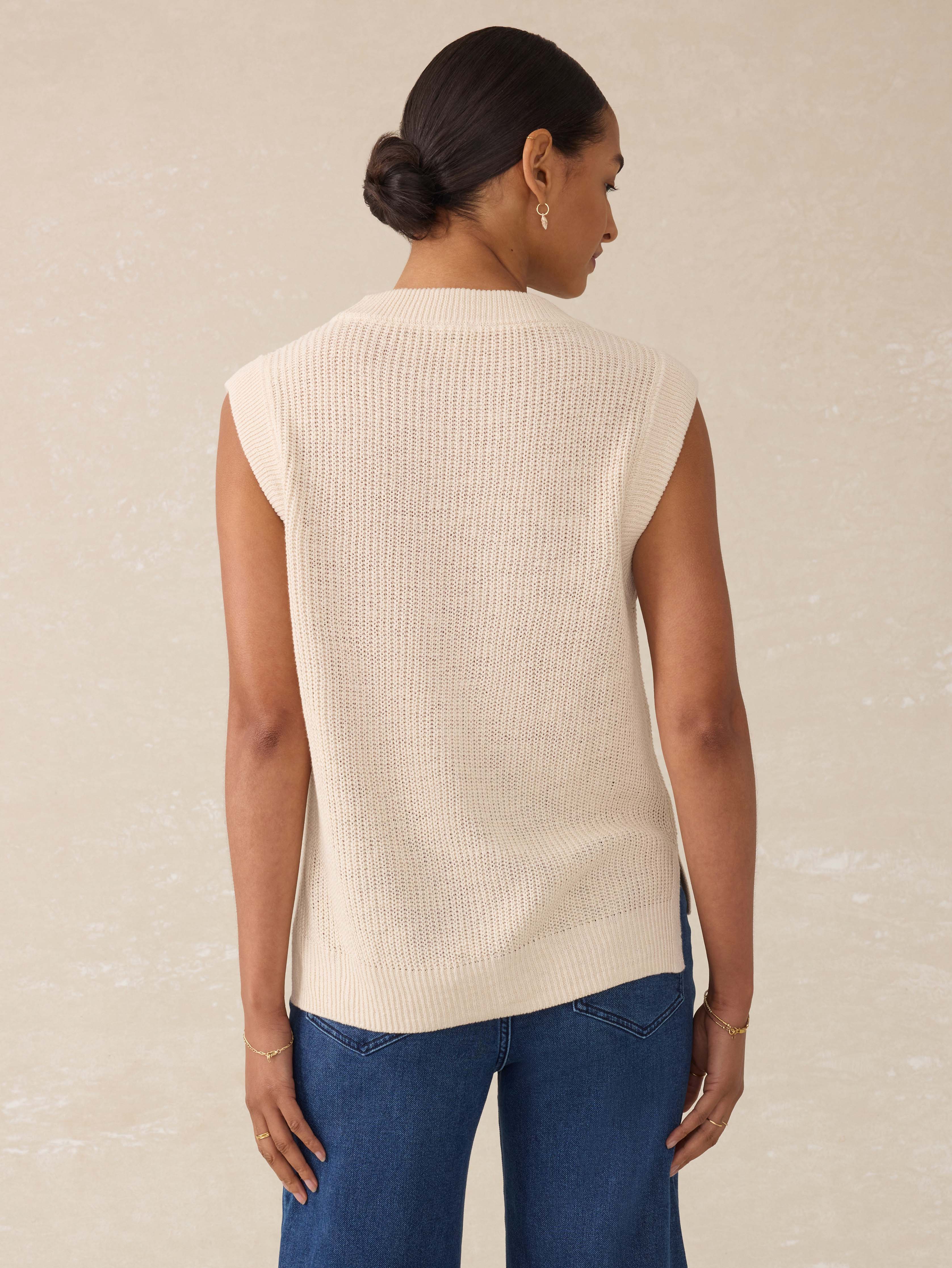 Miramar Linen Sweater Tank - Summer Sand | Faherty Brand